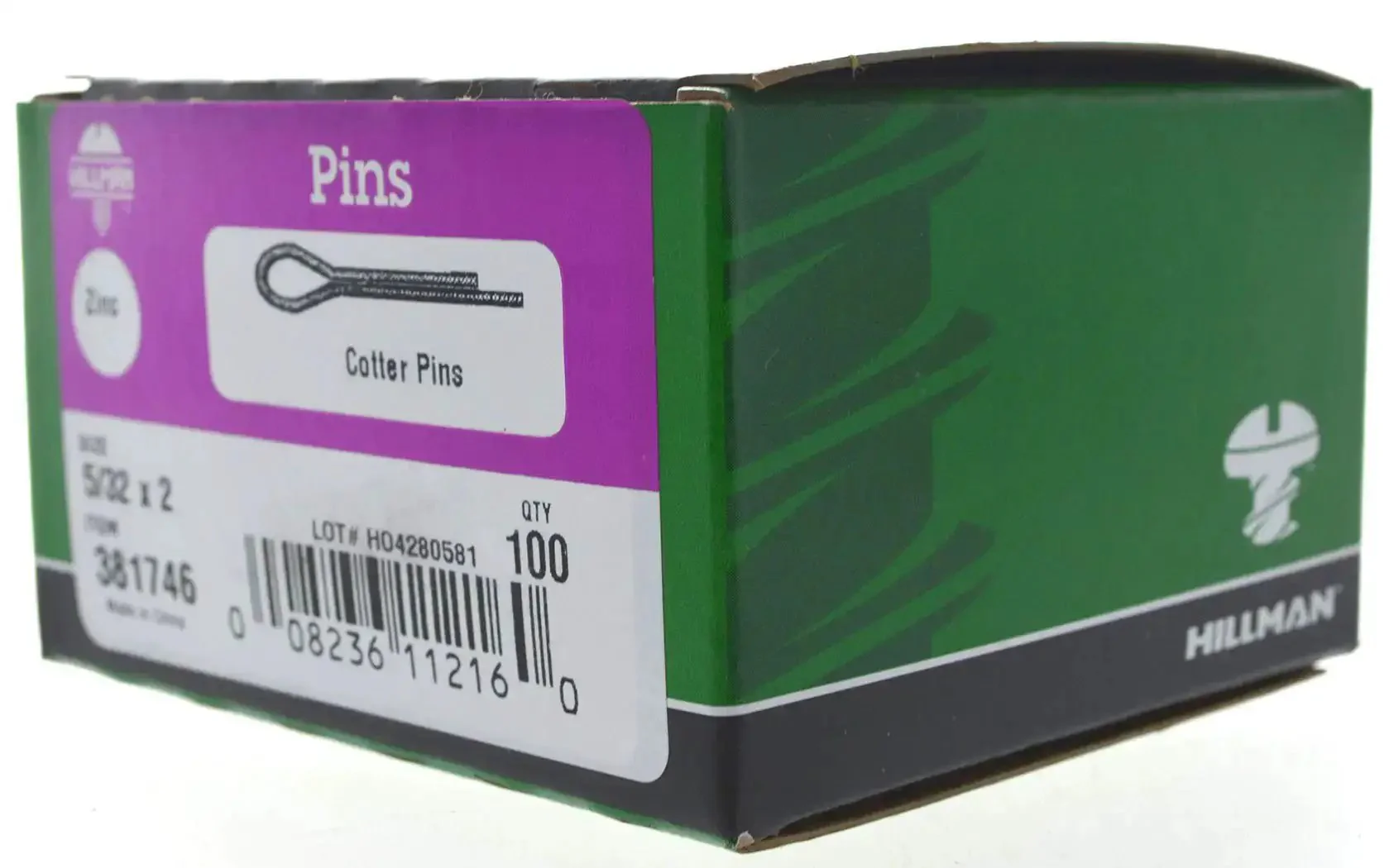 Five Thirty Second By Two Inch Cotter Pin With Extended Prong In Zinc Finish, 100 Pack, Handy Insertion For Quick Securement Of Two Metal Pieces Through A Drilled Hole Using Standard Or Needle Nose Pliers - Image 2