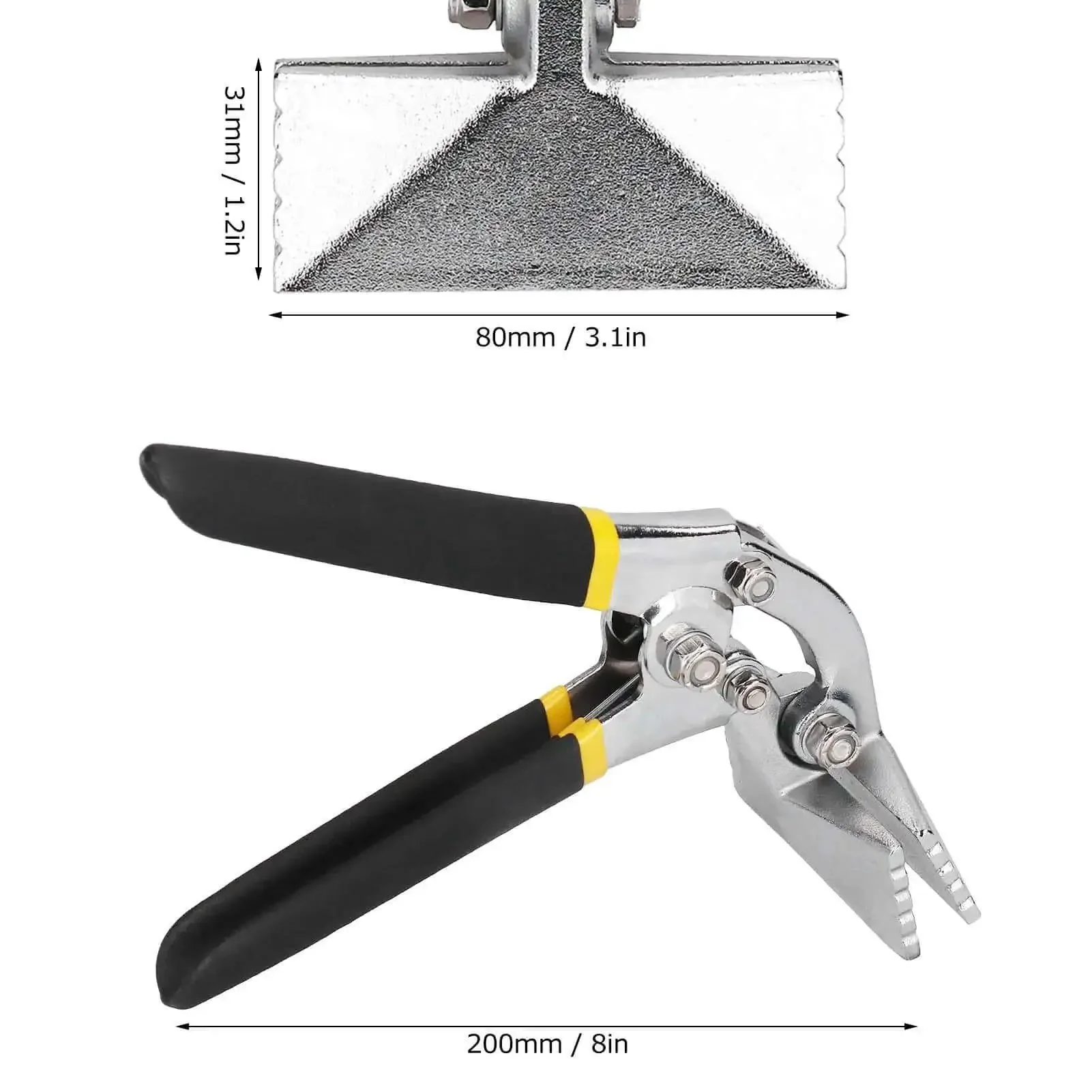Flanging Pliers Flat Nose Crimping Forceps Hand Seamer With Curved Handle Compound Leverage Makes Sheet Metal Bending Seaming And Flattening A Breeze In Tight Confined Spaces - Image 3