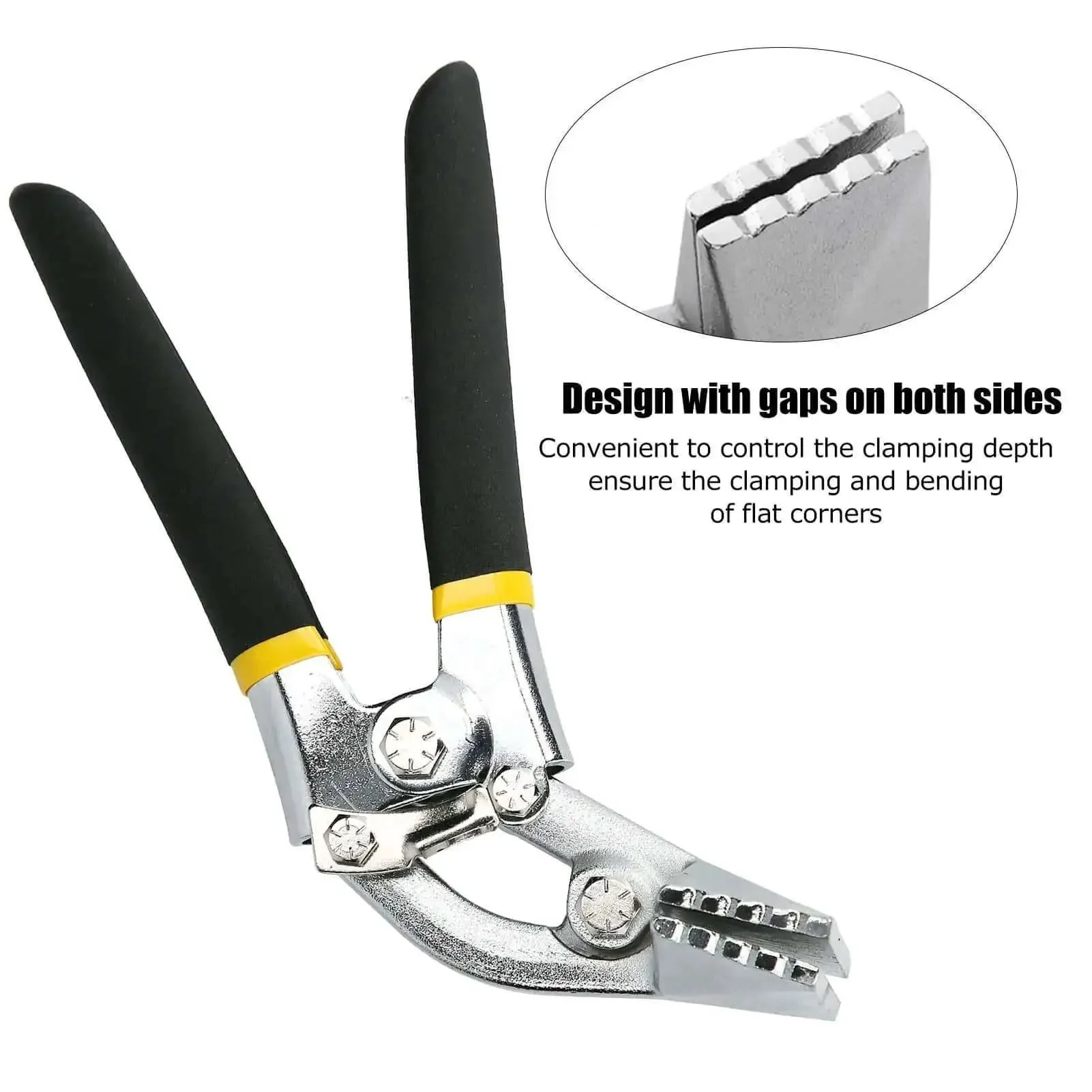 Flanging Pliers Flat Nose Crimping Forceps Hand Seamer With Curved Handle Compound Leverage Makes Sheet Metal Bending Seaming And Flattening A Breeze In Tight Confined Spaces - Image 8