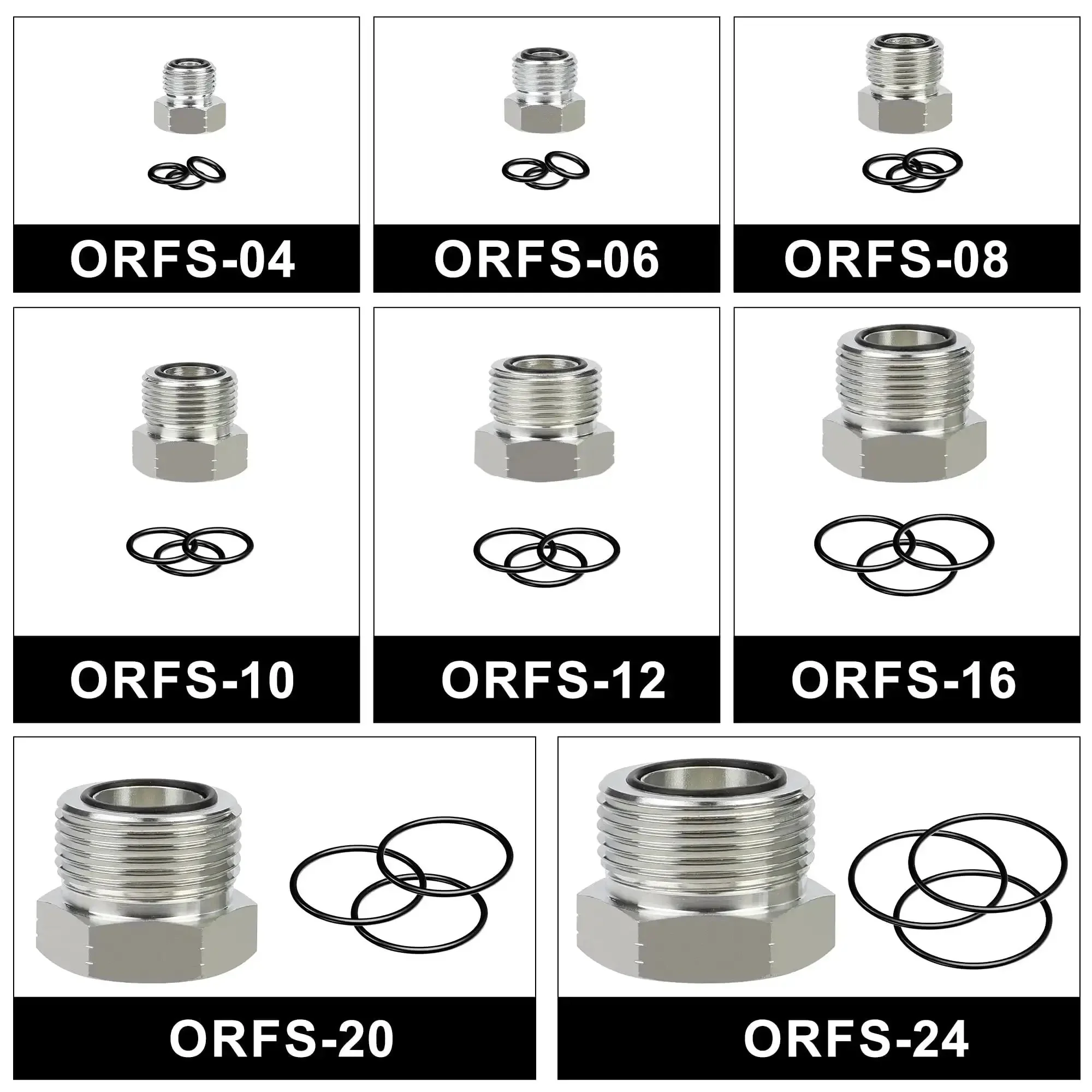 Flat Face O Ring Kit For ORFS Hydraulic Fittings Buna N 90 180 Pieces With Mixed Sizes From Quarter Inch To One Inch Includes 30 For Size Four 25 For Size Six 25 For Size Eight 25 For Size Ten 25 For Size Twelve And 15 For Size Sixteen For Easy Seal - Image 6