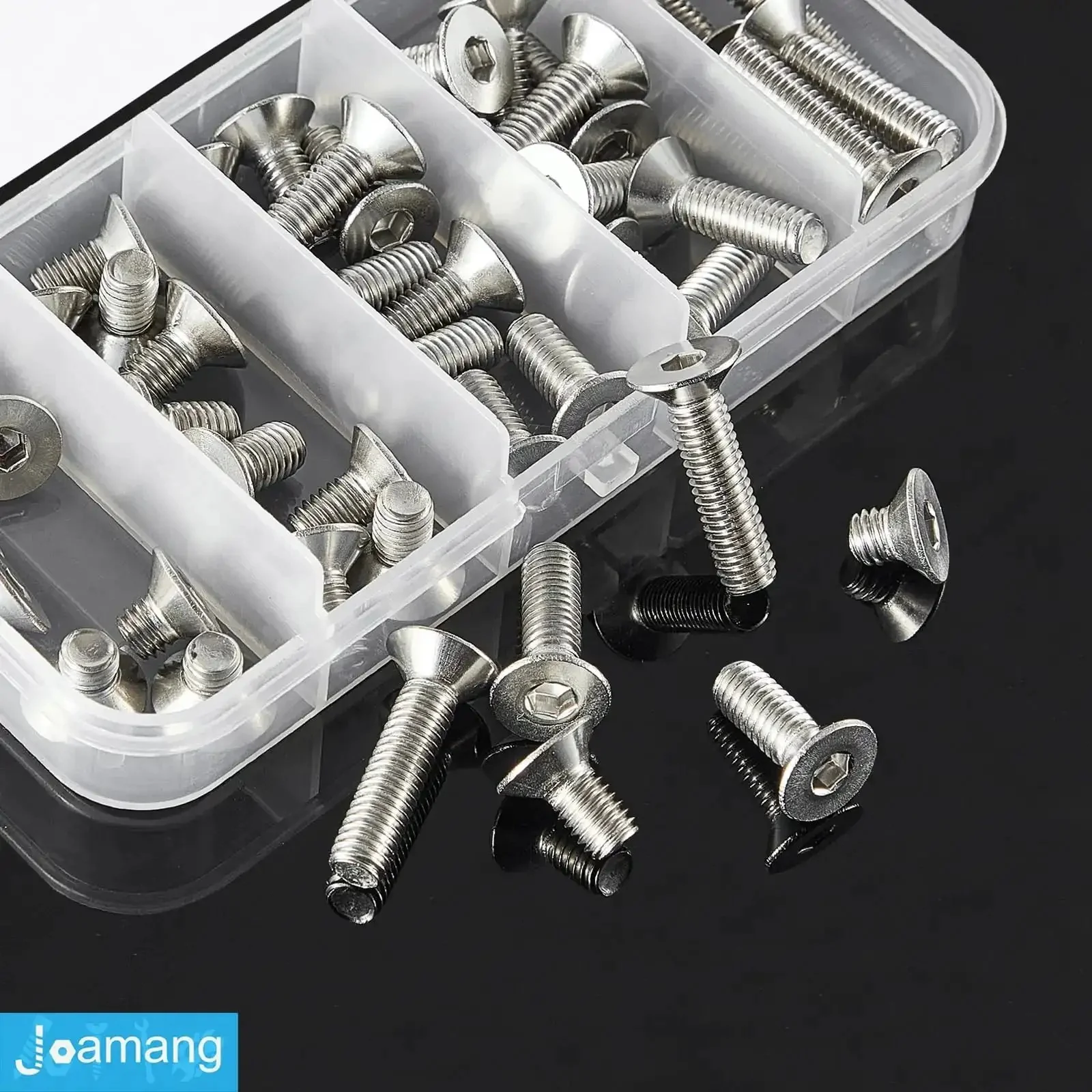 Flat Head Hex Socket Cap Screws M6 Set In 8mm 12mm 16mm 20mm 25mm Lengths 304 Stainless Steel Countersunk Bolts With Bright Finish Fully Threaded Metric Allen Drive 50 Piece Assortment Kit - Image 6