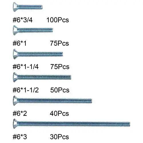 Flat Head Phillips Electrician Machine Screw Kit 370 Piece Set With Durable Carbon Steel Fasteners Blue And White Zinc Coating Rust And Corrosion Resistant Ideal For Electronics Medical Equipment Aerospace Wind Power And Office Gear - Image 9