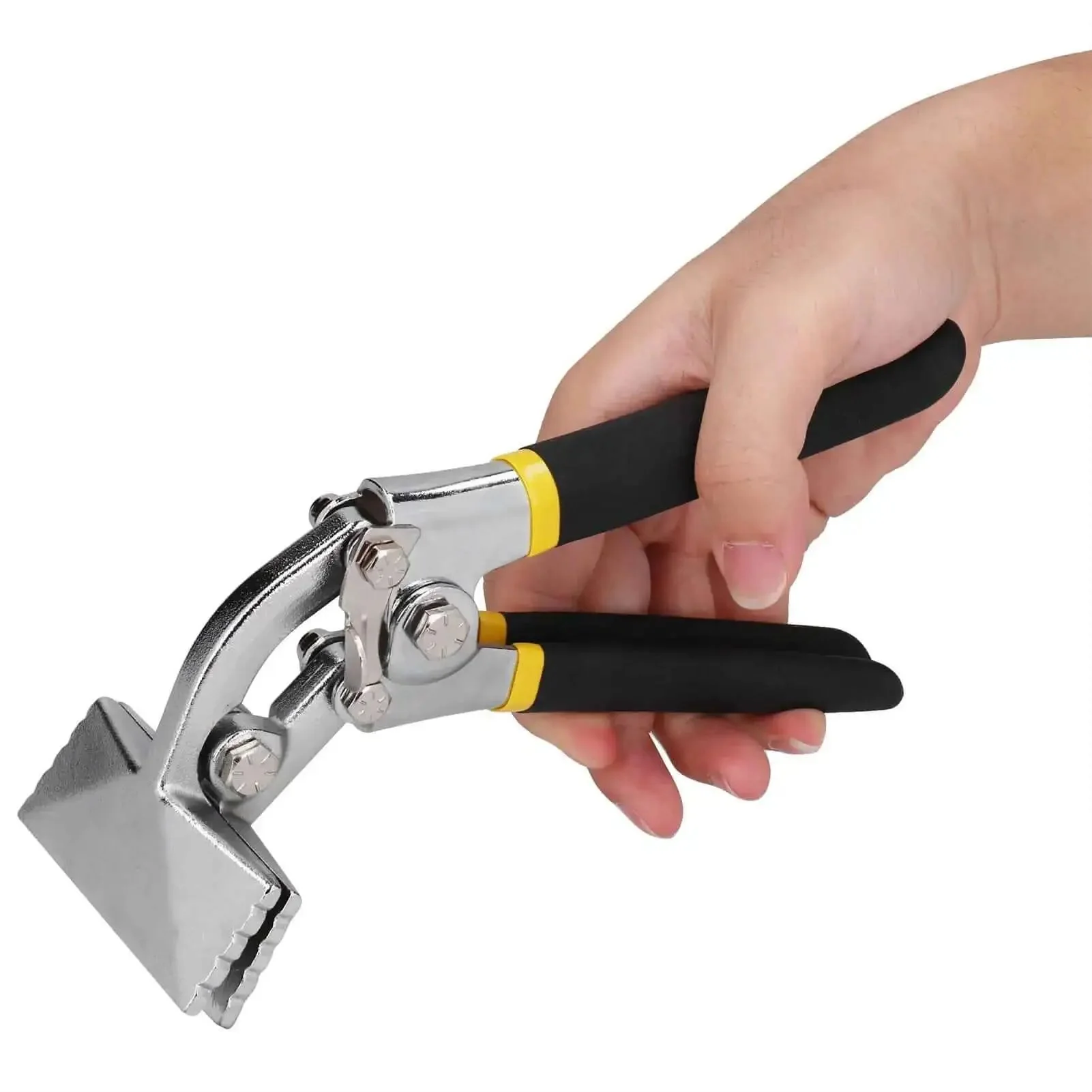 Flat Nose Pliers For HVAC Work 8 Inch Non Slip Crimping Tool With Curved Handle For Flanging Seaming And Manual Sheet Metal Bending Forged Steel Workhorse Grade Durable Grip For Precise Metal Craft Projects - Image 5