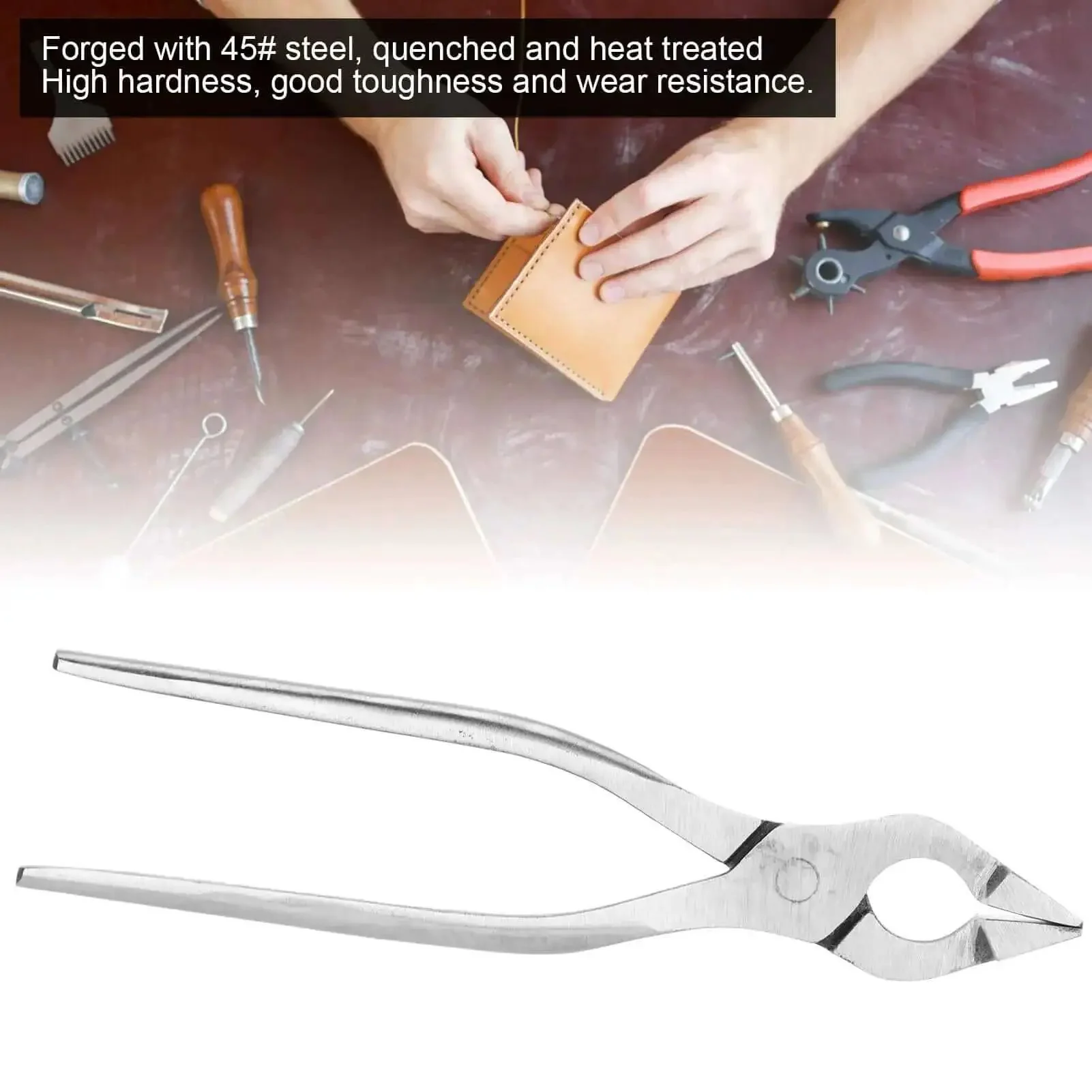Flat Pliers Hand Seamer For Sheet Metal Straight Jaw Bender Tool For Bags Belts And Leather Craft Pro Grade Gear Built Tough 45 Steel DIY Friendly Clamp Pliers For Tight Folds And Precise Creasing - Image 8
