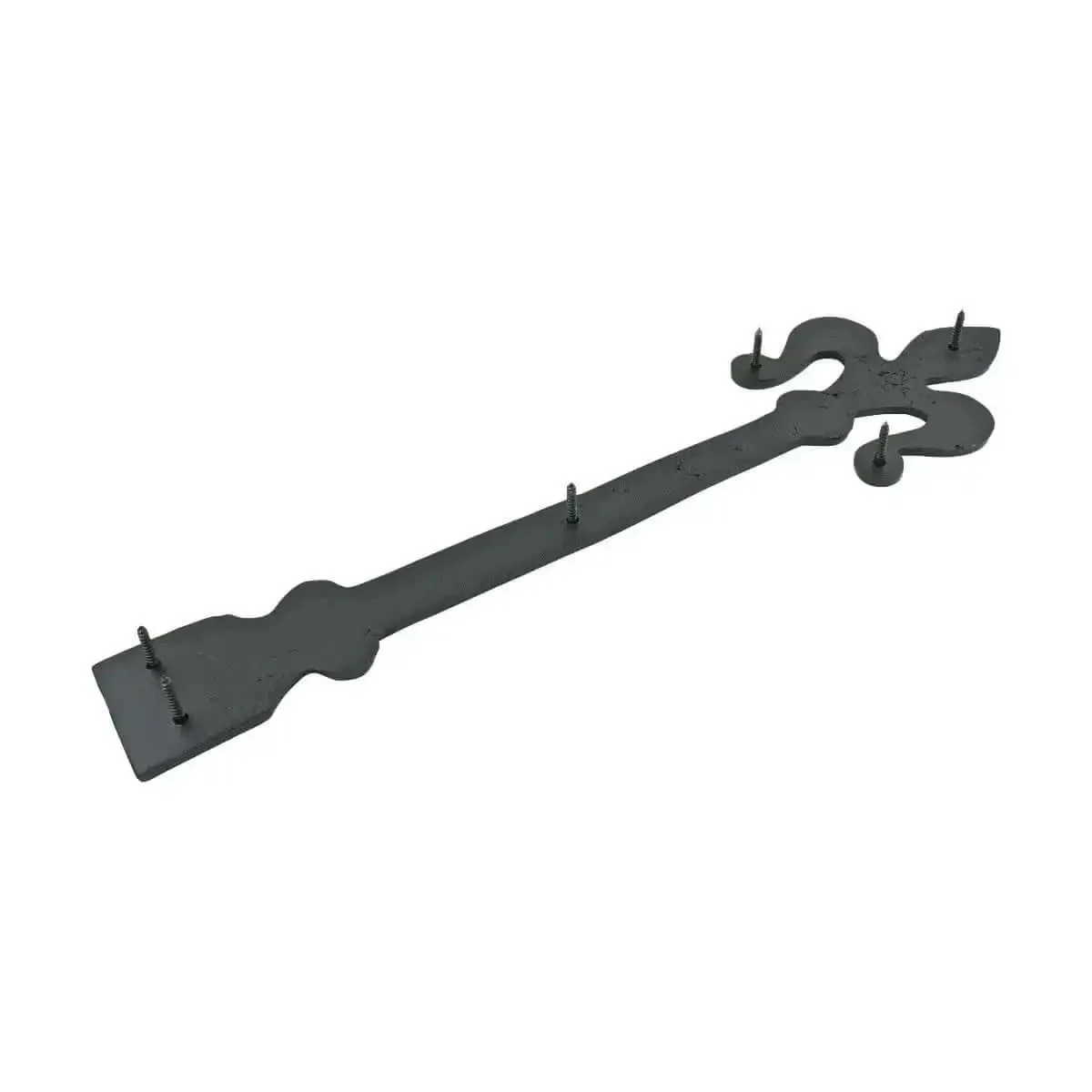 Fleur De Lis Wrought Iron Dummy Strap Hinge 16 Inch Black Decorative Hardware For Doors Cabinets Shutters Garage Door Decor With Mounting Screws Pack Of 10 - Image 5