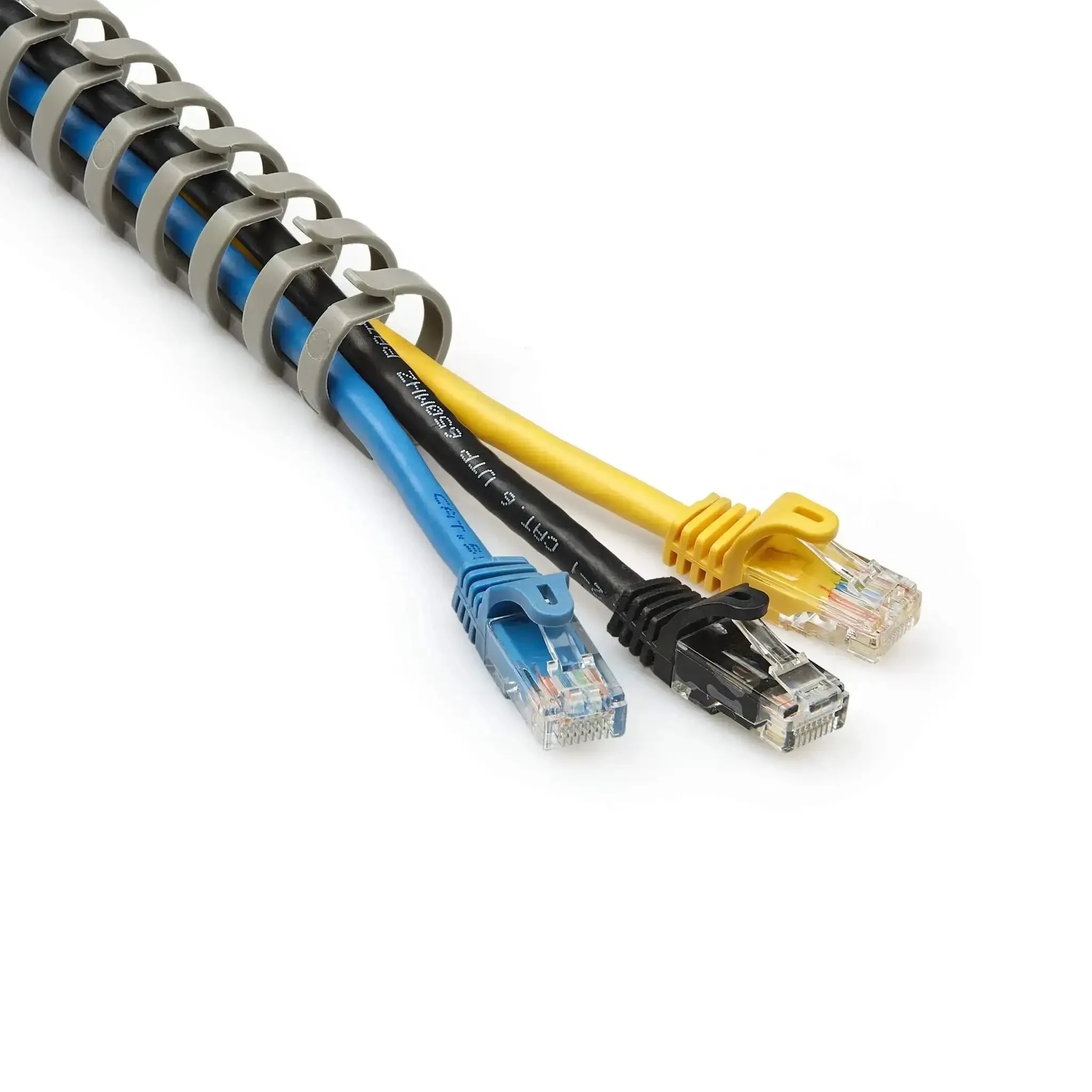 Flexible Cable Management Raceway Spine Vertebrae For Neat Cables, Three Quarters Inch Wide By One Half Inch High, 20 Inch Length, Nylon 66 Concealer Kit For Wall Duct And Power And Network Cables, Expands By Latching Units, UL Listed, TAA - Image 4