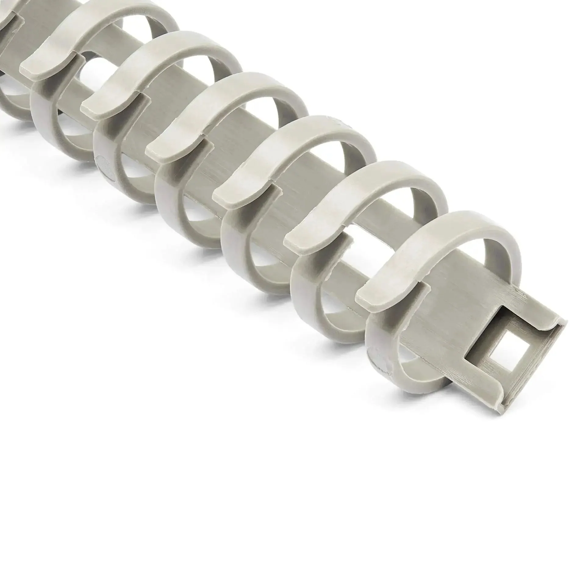 Flexible Cable Management Raceway Spine Vertebrae For Neat Cables, Three Quarters Inch Wide By One Half Inch High, 20 Inch Length, Nylon 66 Concealer Kit For Wall Duct And Power And Network Cables, Expands By Latching Units, UL Listed, TAA - Image 5