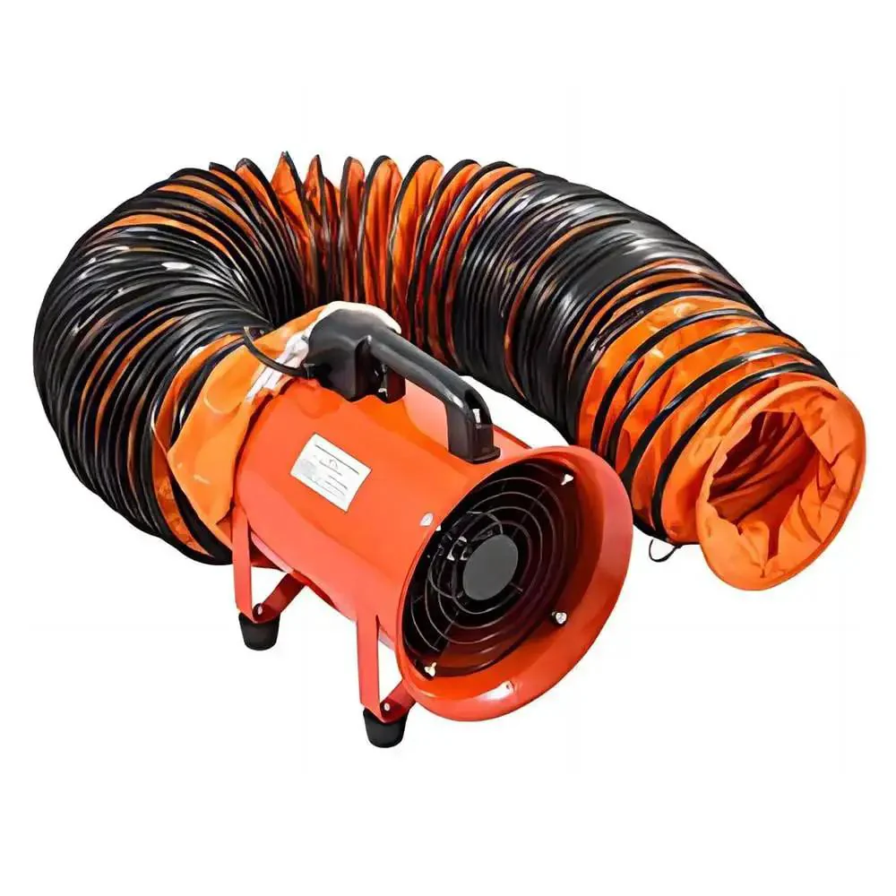 Flexible PVC Duct Hose For Your HVAC Setup Flame Retardant Hard Wearing Beefy Heavy Duty Ventilation Ducting With Adjustable Rope And D Ring Easy Storage And Flexible Inside Wall 16 Inches By 16 Feet - Image 2