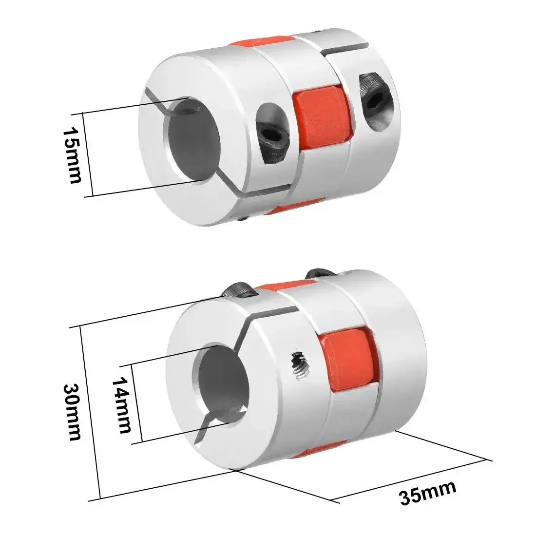 Flexible Shaft Coupling 14mm To 15mm Bore For Servo Stepped Motor High Torque Power Transmission Vibration Dampening Misalignment Tolerance Ideal For Motion Control And Robotics Projects - Image 2