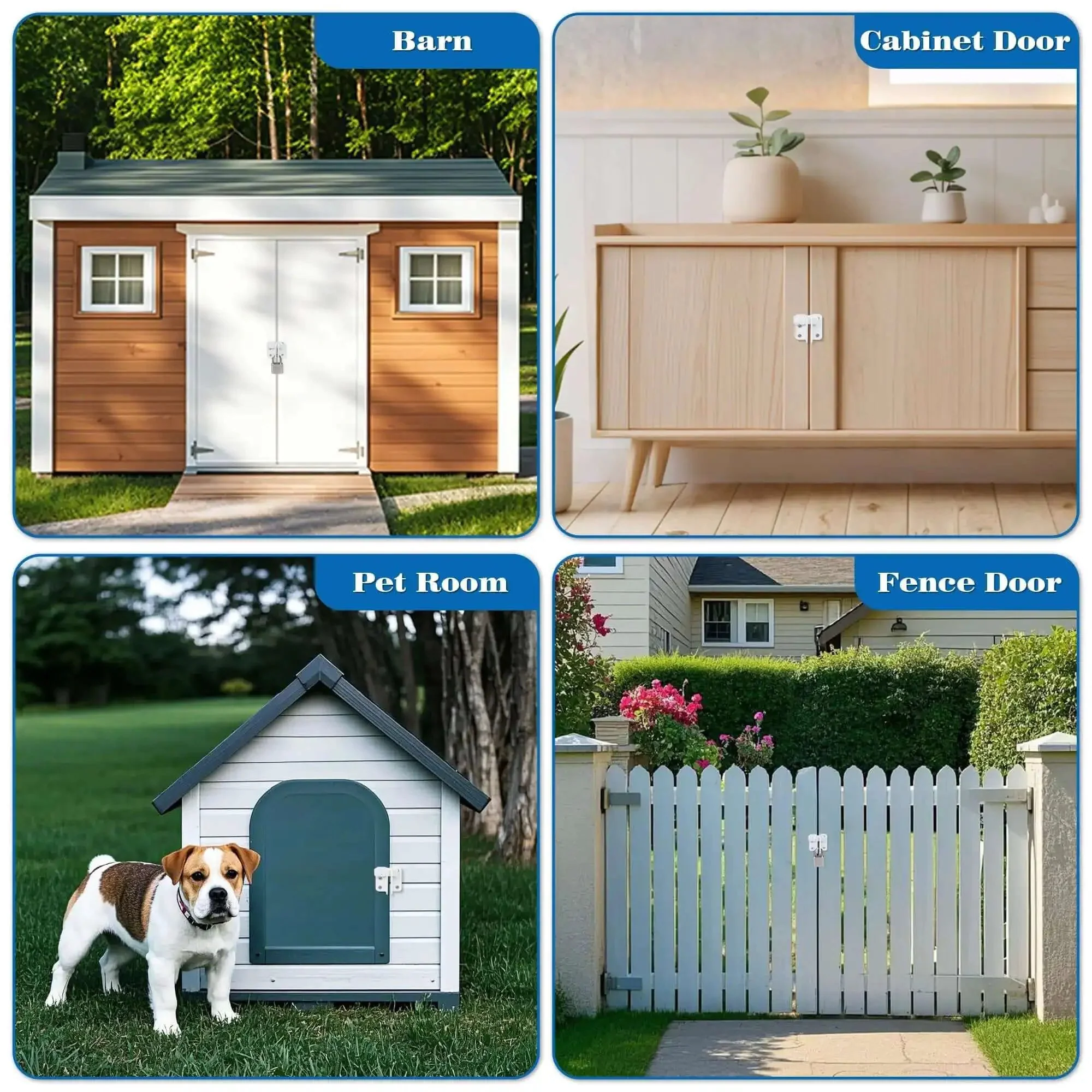 Flip Gate Latch Beefy Lock With Slide Bolt For Barn Fence Gate Cabinet Pet Cage Door Safety Catch Matte White Rust Resistant SUS304 Stainless Steel Durable Hardware MS5007W - Image 2