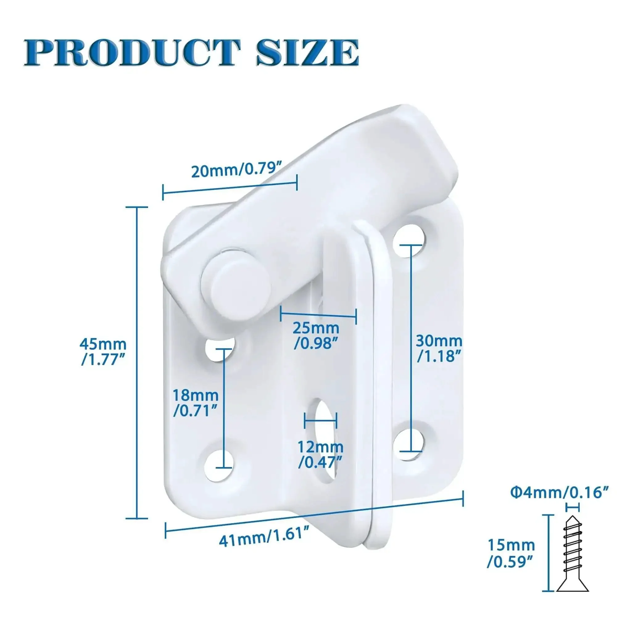 Flip Gate Latch Beefy Lock With Slide Bolt For Barn Fence Gate Cabinet Pet Cage Door Safety Catch Matte White Rust Resistant SUS304 Stainless Steel Durable Hardware MS5007W - Image 6