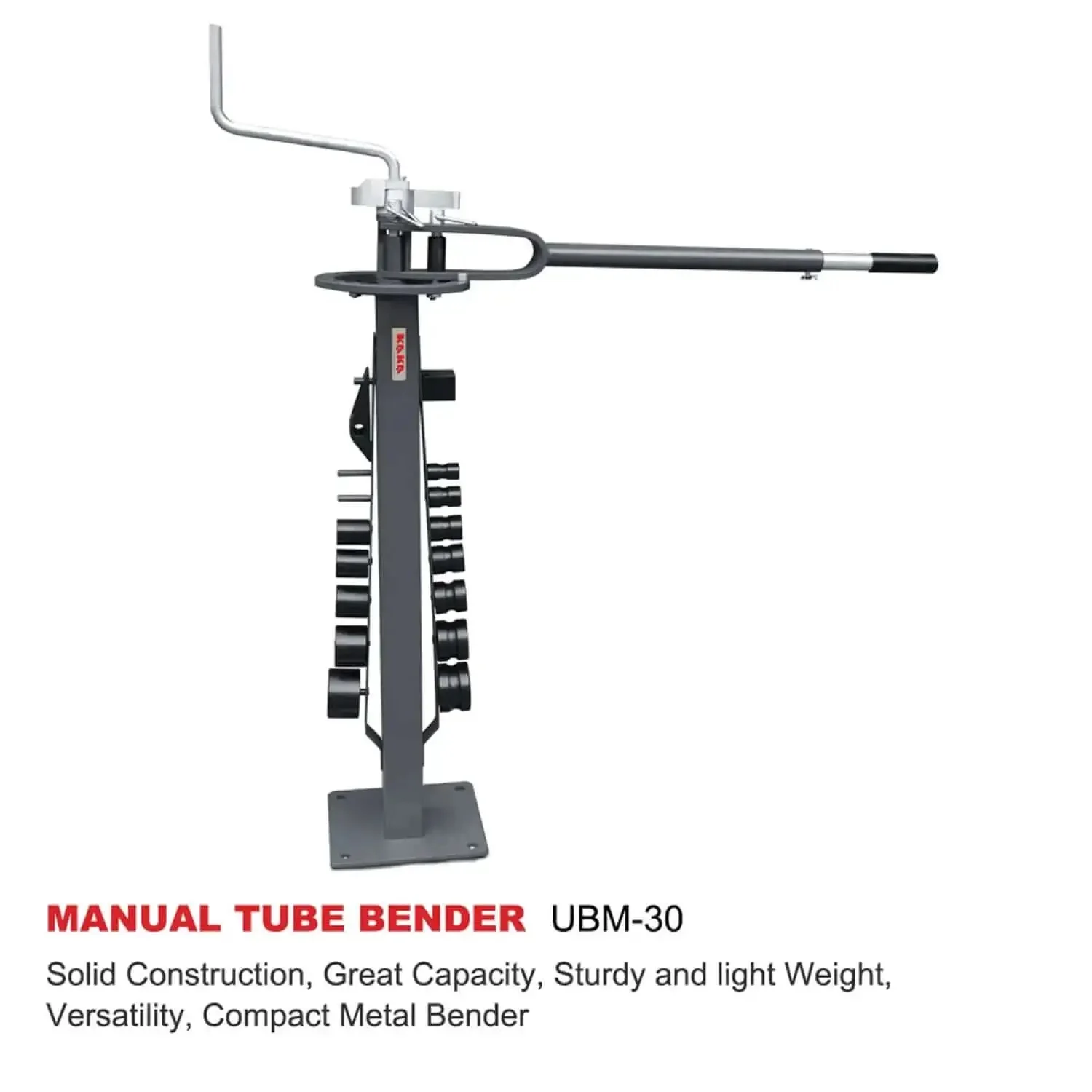 Floor Type Compact Metal Bender With 38 Inch Stand And Large Base Plate 14 Dies Truck Ready Portable Heavy Duty Bender For Flat Square And Round Metals UBM 30 For Workshop And Mobile Use - Image 8