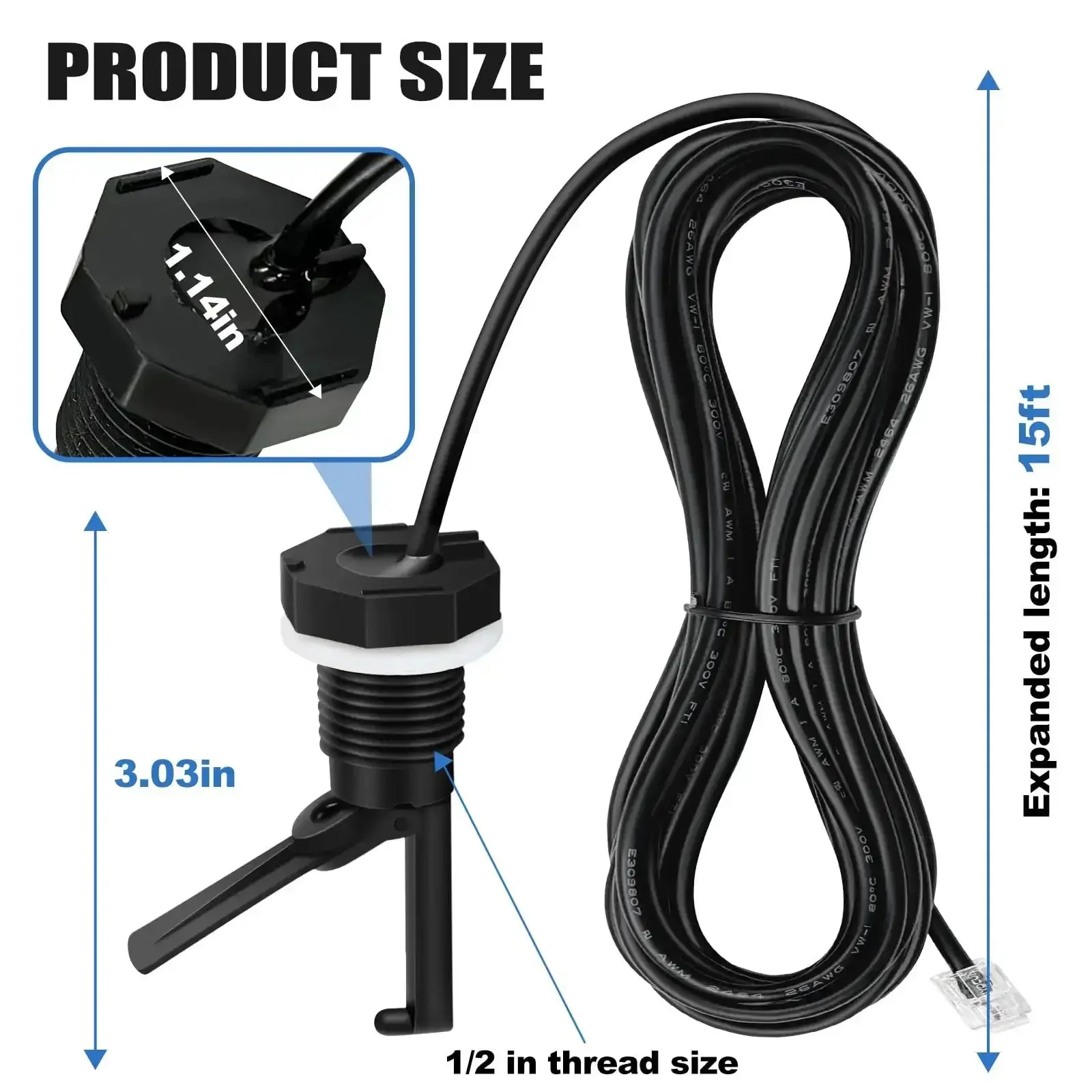 Flow Switch For Hayward Goldline Aquarite Salt Systems With 15 Foot Cable Direct Replacement For GLXFLORP Easy Install And Protects Salt Cell And Chlorine Generator Works With Aqua Rite Pro Logic Aqua Logic - Image 6