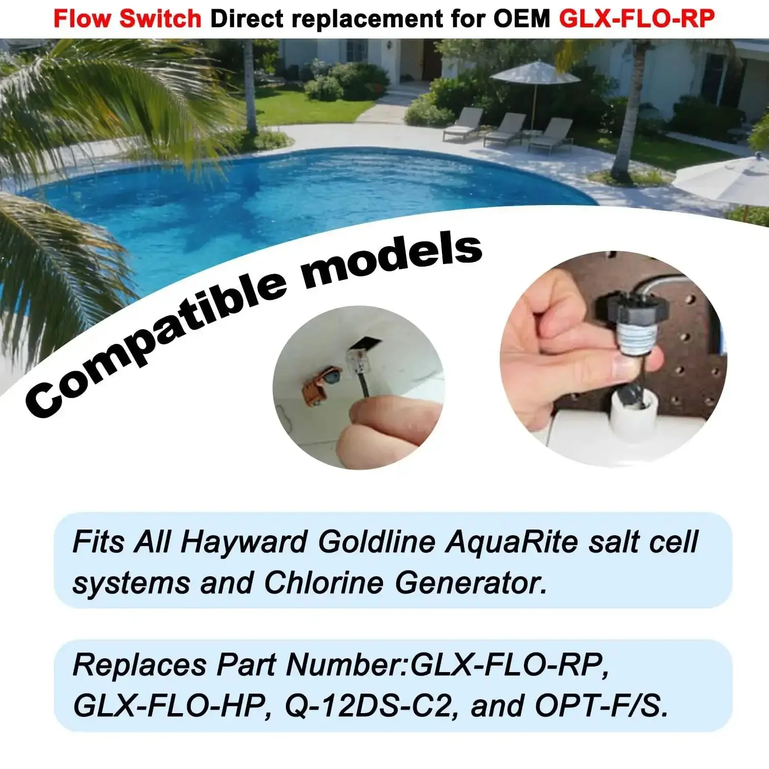 Flow Switch GLX-FLO-RP Replacement For Goldline Aquarite Salt System And Chlorine Generator, Flow Sensor For Salt Cell, Compatible With AquaRite Pro AquaLogic AquaPlus AquaRite XL Mineral Springs MS10 MS11 Turbo Cells - Image 8