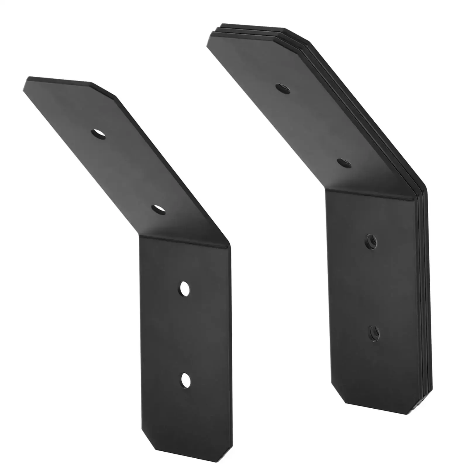 Flush Inside 45 Degree Angle Bracket 4 Pack For 4x4 Nominal Posts And 6x6 Posts Pergola And Gazebo Lumber Connector Heavy Duty 11 Gauge Black Powder Coated - Image 2