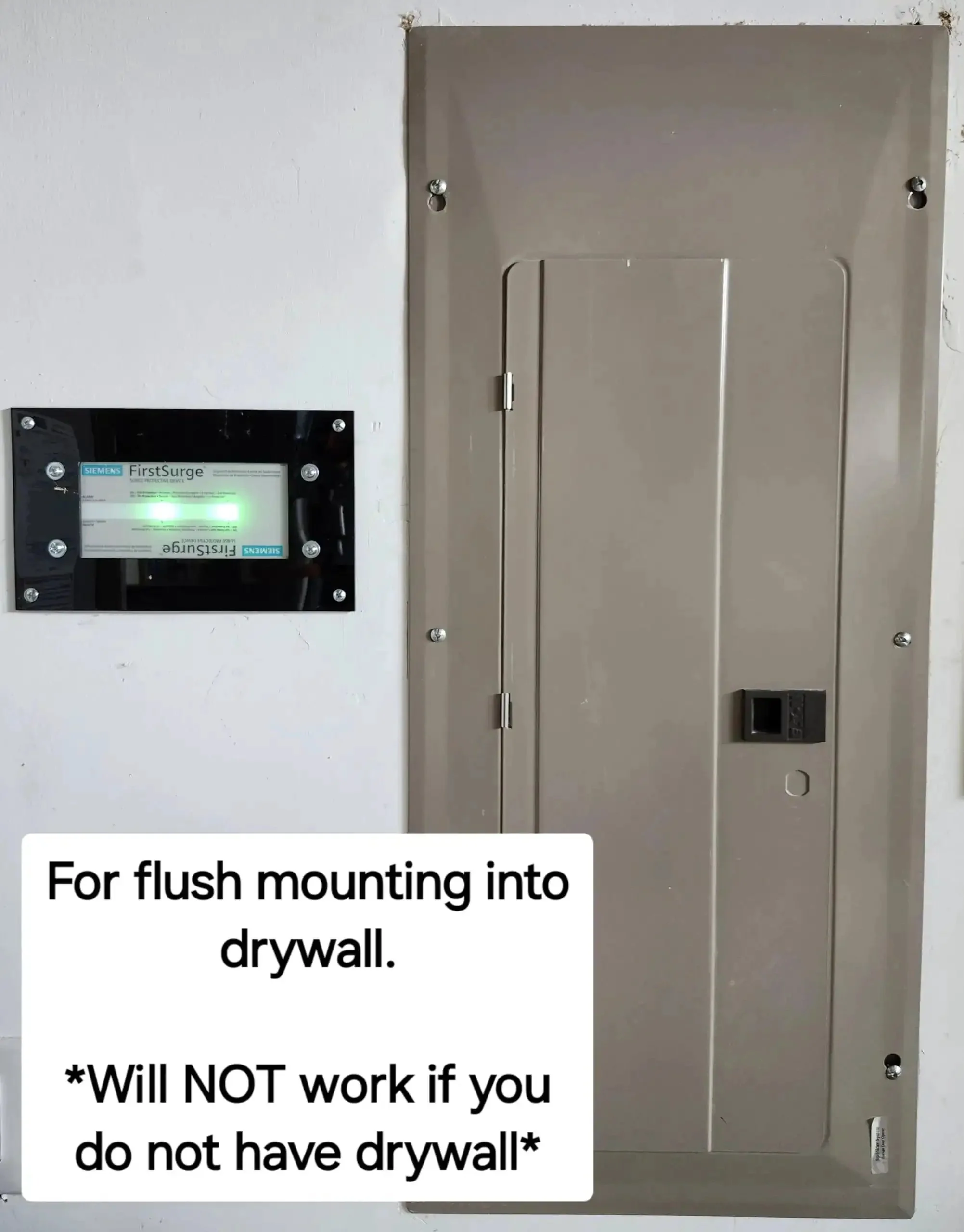 Flush Mount Plate For Whole House Surge Protector Wall Mount Accessory For FS060 FS100 FS140 Acrylic Black Drywall Installation Includes Mount Plate Spacer Rods Screws Washers Nuts - Image 3