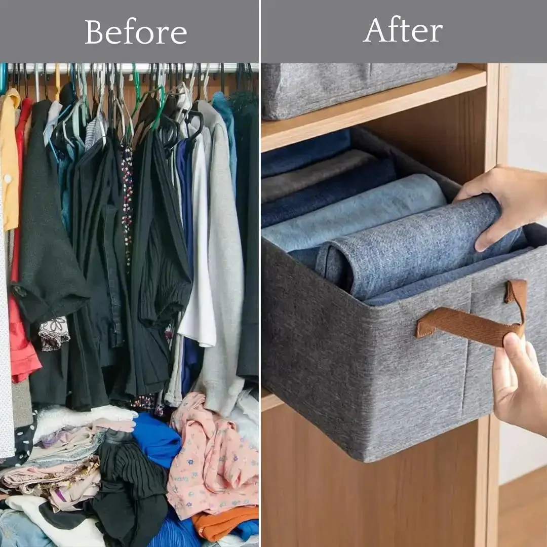 Foldable Storage Bins With Metal Frame Set Of 2 Dope Space Saving Closet Organizer For Sheets Clothes Books Under Bed Storage Versatile Cube Organizer For Home And Legos - Image 2