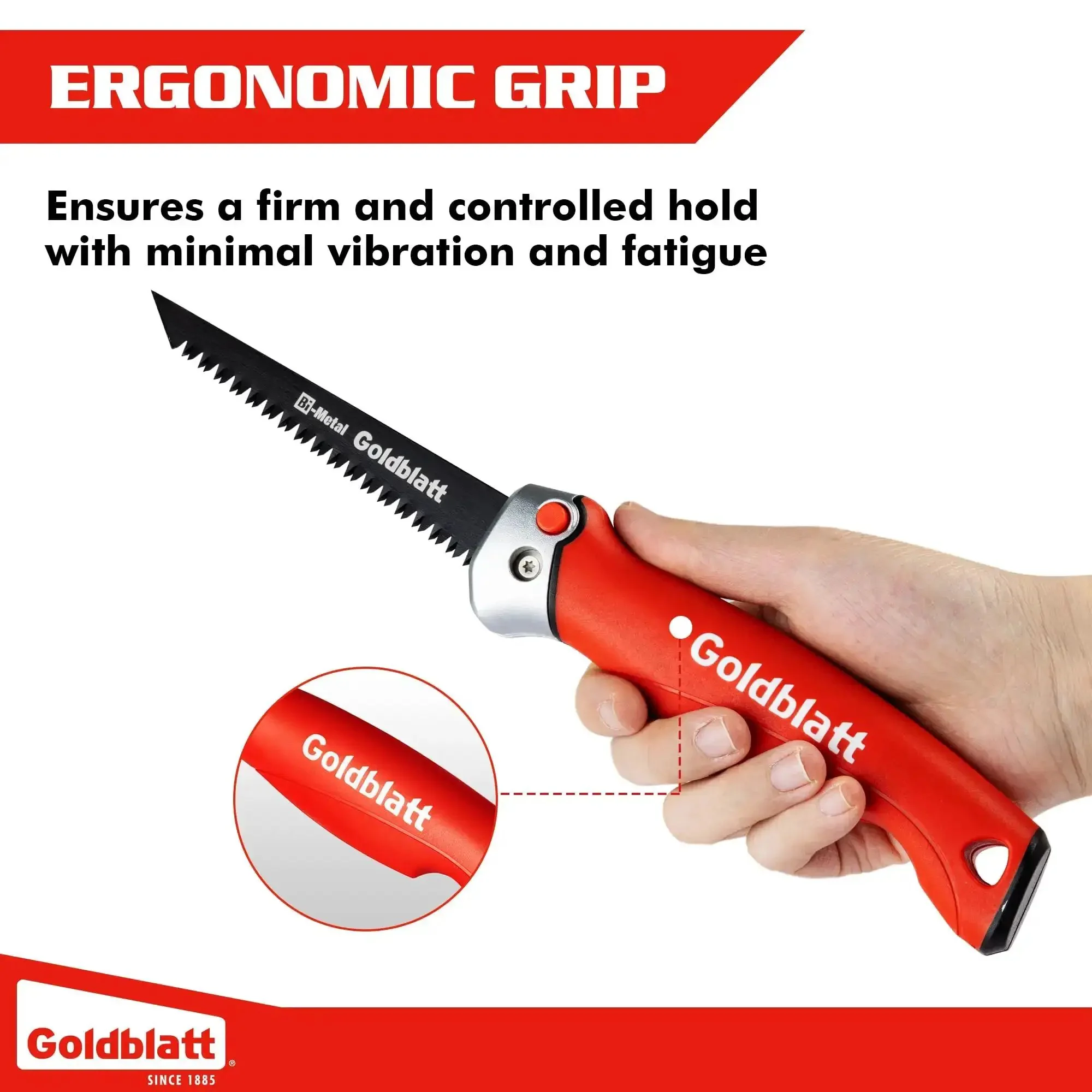 Folding Drywall Saw With Soft Grip Handle Jab Saw For Sheetrock Wallboard Plywood And PVC Pro Grade Tool With Triple Ground Teeth For Fast Smooth Cutting Eleven And Three Quarters Inch Overall Length - Image 3