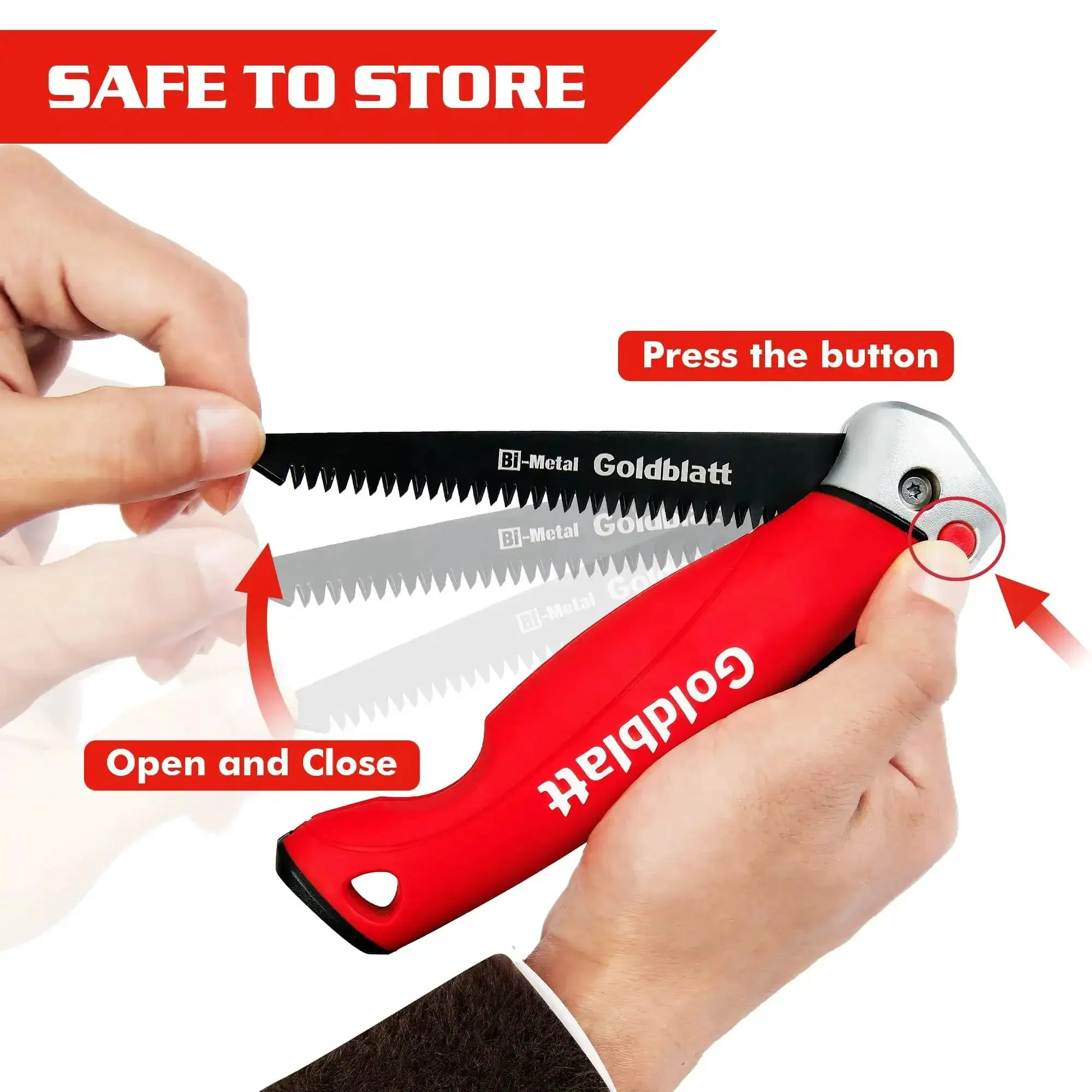 Folding Drywall Saw With Soft Grip Handle Jab Saw For Sheetrock Wallboard Plywood And PVC Pro Grade Tool With Triple Ground Teeth For Fast Smooth Cutting Eleven And Three Quarters Inch Overall Length - Image 4