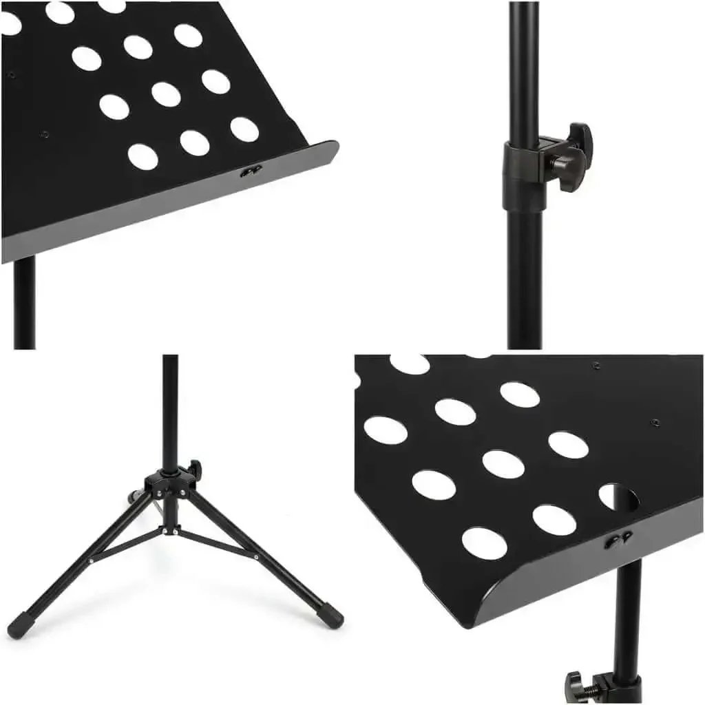Folding Music Stand Portable With One Step Setup And Tool Free Height Adjustment Thickened Steel Frame For Orchestra Church And School Adjustable From 23 To 48 Inches Lightweight Sheet Music Stand For Gigs - Image 6