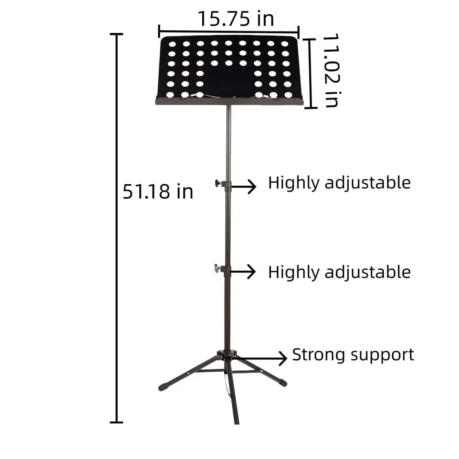 Folding Music Stand Portable With One Step Setup And Tool Free Height Adjustment Thickened Steel Frame For Orchestra Church And School Adjustable From 23 To 48 Inches Lightweight Sheet Music Stand For Gigs - Image 9