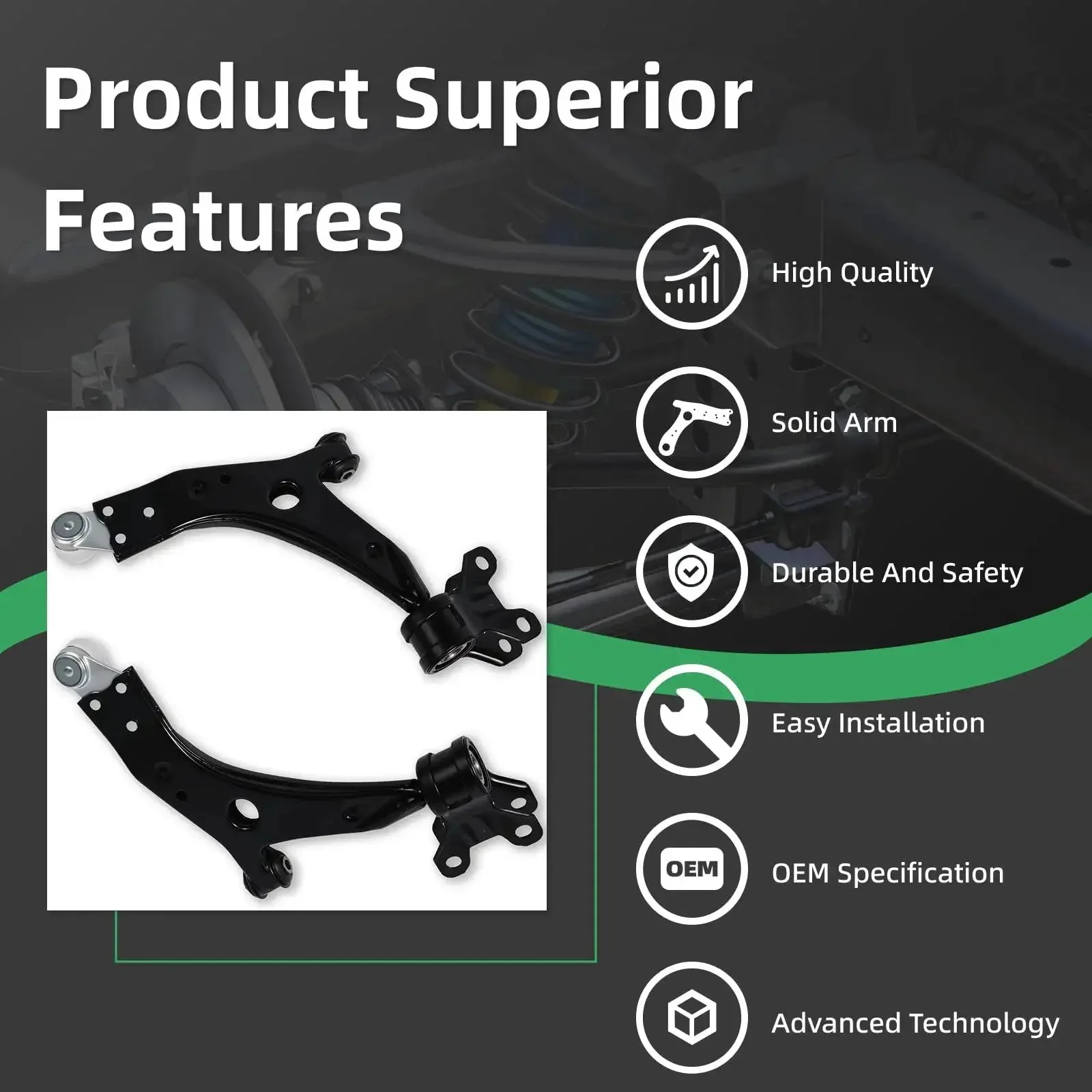 Ford Escape Front Lower Control Arm With Ball Joint 2 Piece Set For Driver And Passenger Side Fits 2013 Through 2019 OE 524-113 524-114 K622136 K622161 Beefed Up Premium Replacement Upgrade For Better Handling - Image 6