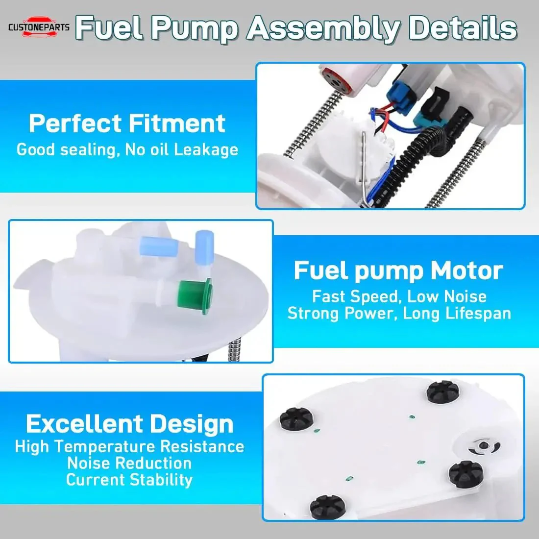 Ford F-150 Electric Fuel Pump Assembly For 4.2L 4.6L 5.4L Engines 2004 2005 2006 2007 2008 Drop-In Easy-Install Replacement Also Fits Lincoln Mark LT 5.4L E2441M 8L3Z9H307D FG0850 P76344M - Image 4