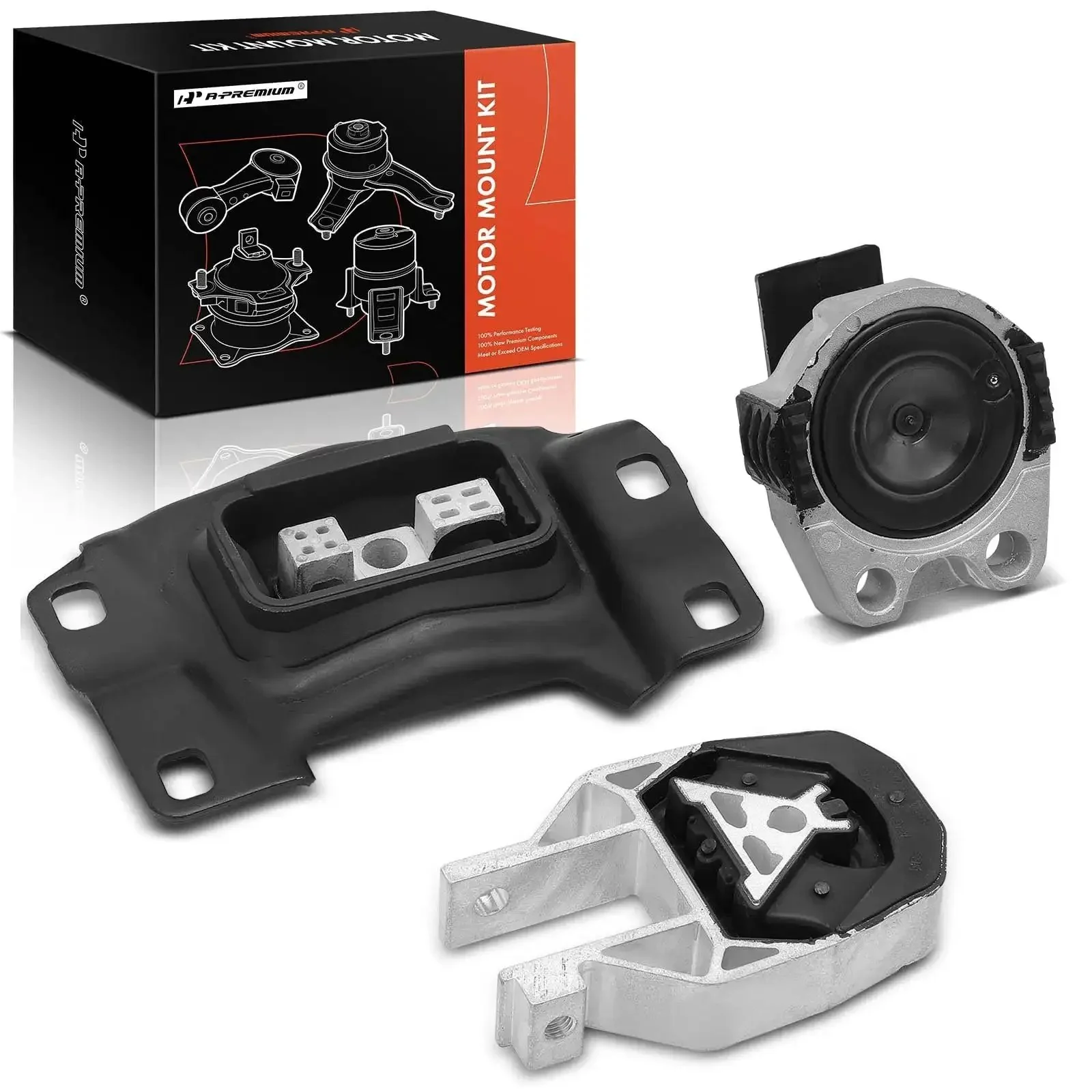 Ford Focus 3 Piece Engine Motor Mount And Transmission Mount Set For 2012 2013 2014 2015 2016 2.0L DIY Ready Bolt In Includes Front Right Motor Mount Lower Transmission Mount Upper Transmission Mount Replaces 5S4Z6038CA AV6Z6068A
