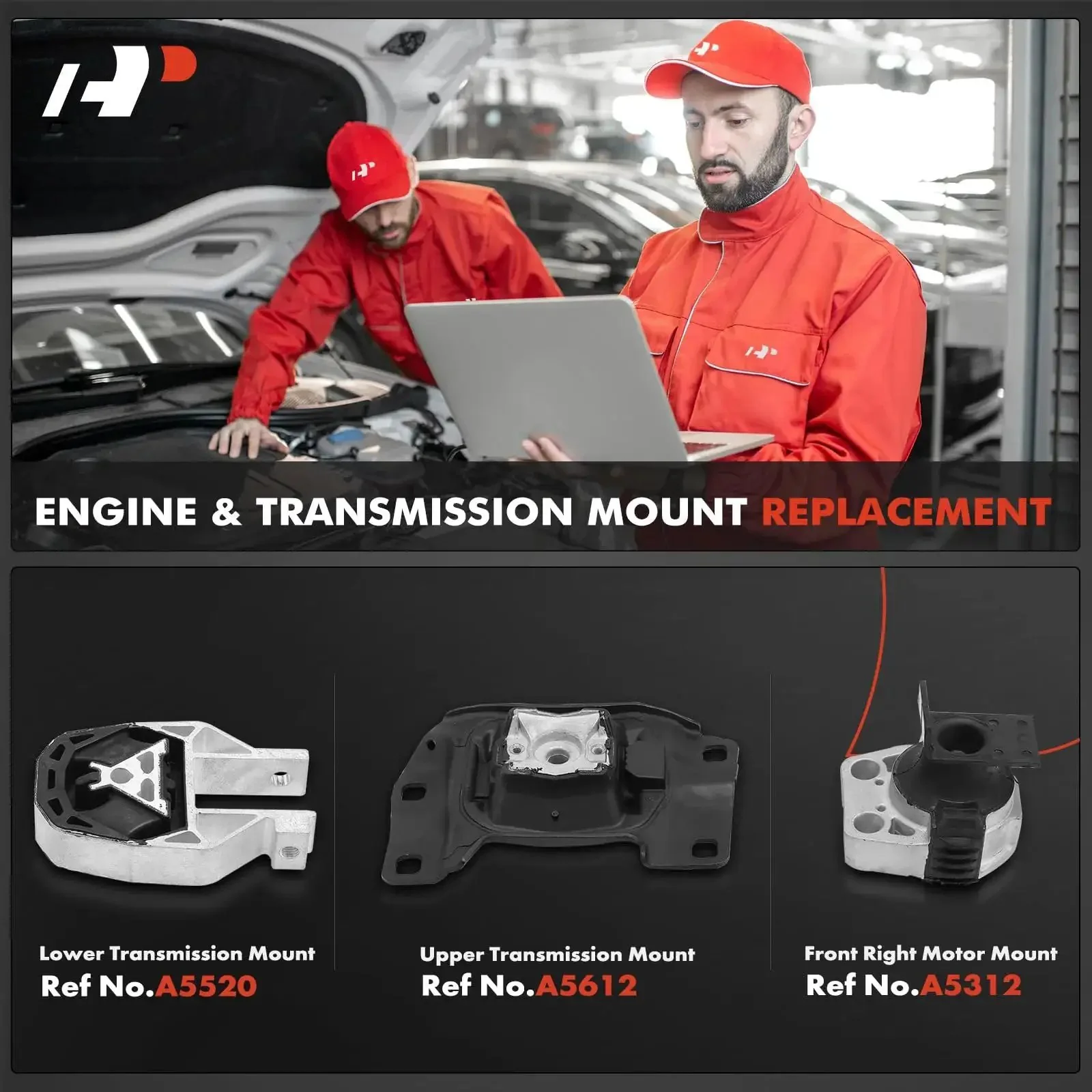 Ford Focus 3 Piece Engine Motor Mount And Transmission Mount Set For 2012 2013 2014 2015 2016 2.0L DIY Ready Bolt In Includes Front Right Motor Mount Lower Transmission Mount Upper Transmission Mount Replaces 5S4Z6038CA AV6Z6068A - Image 9