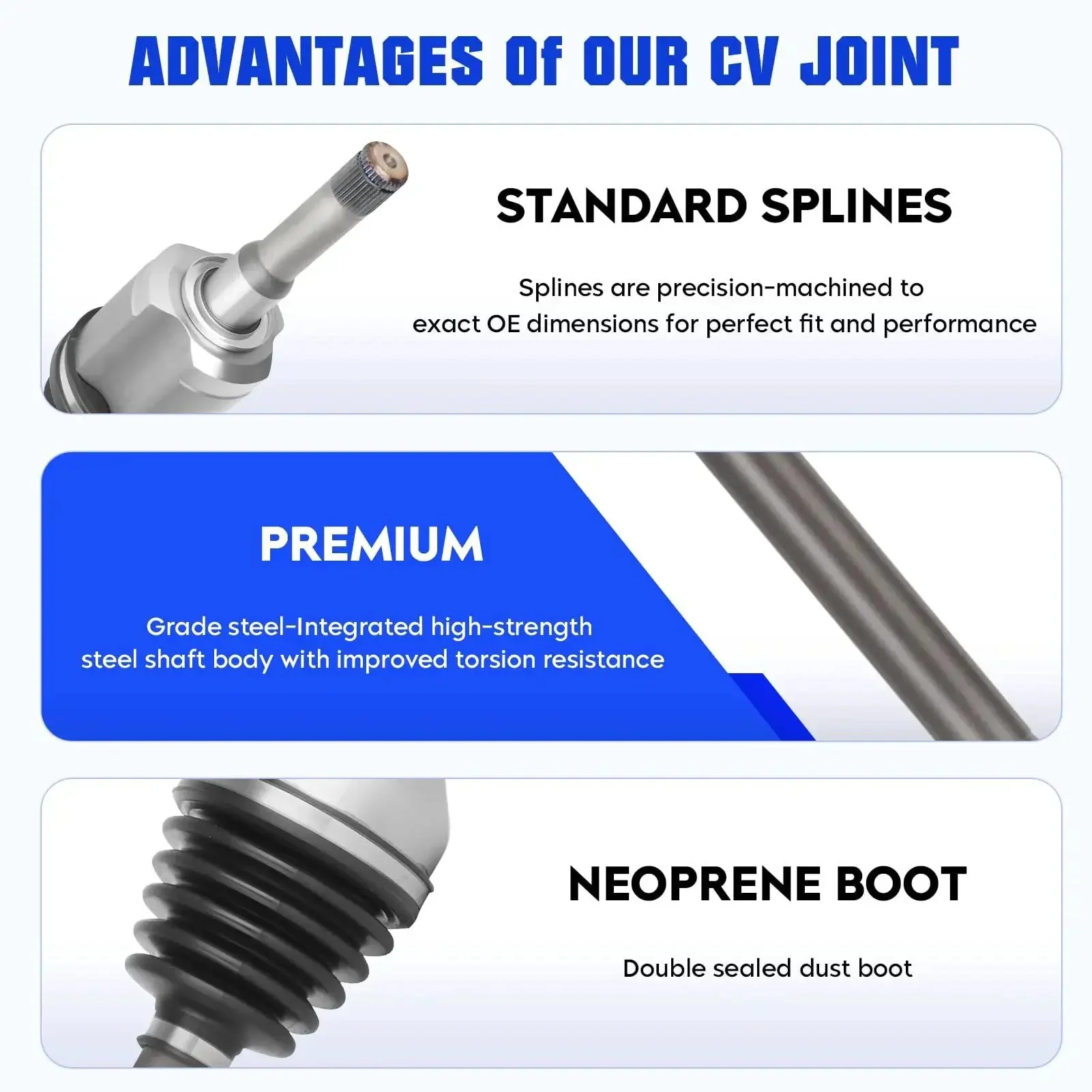 Ford Front Left CV Axle Shaft Assembly For Escape And Lincoln MKZ 2013 Through 2019 2.0L 2.5L L4 1.5L 1.6L Replacement 66-2284 Ready To Install Direct Fit For Quick Install And Reliable Performance Every Time - Image 7