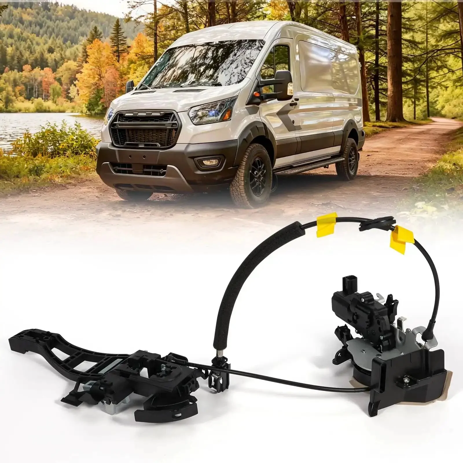 Ford Transit Front Left Door Lock Latch Actuator Cable Replacement No Fuss Easy Install Fits 2015 Through 2023 Transit 150 250 350 350 HD With V6 3.5L Engine Driver Side Lock Latch Compatible With CK4Z61219A65C CK4Z61219A65E DLA2058