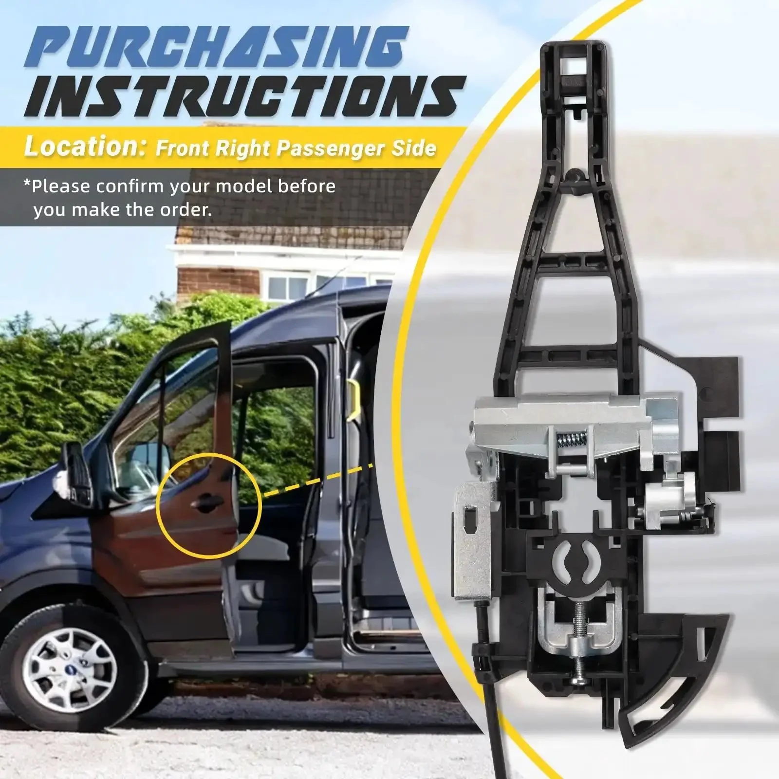 Ford Transit Front Left Door Lock Latch Actuator Cable Replacement No Fuss Easy Install Fits 2015 Through 2023 Transit 150 250 350 350 HD With V6 3.5L Engine Driver Side Lock Latch Compatible With CK4Z61219A65C CK4Z61219A65E DLA2058 - Image 3
