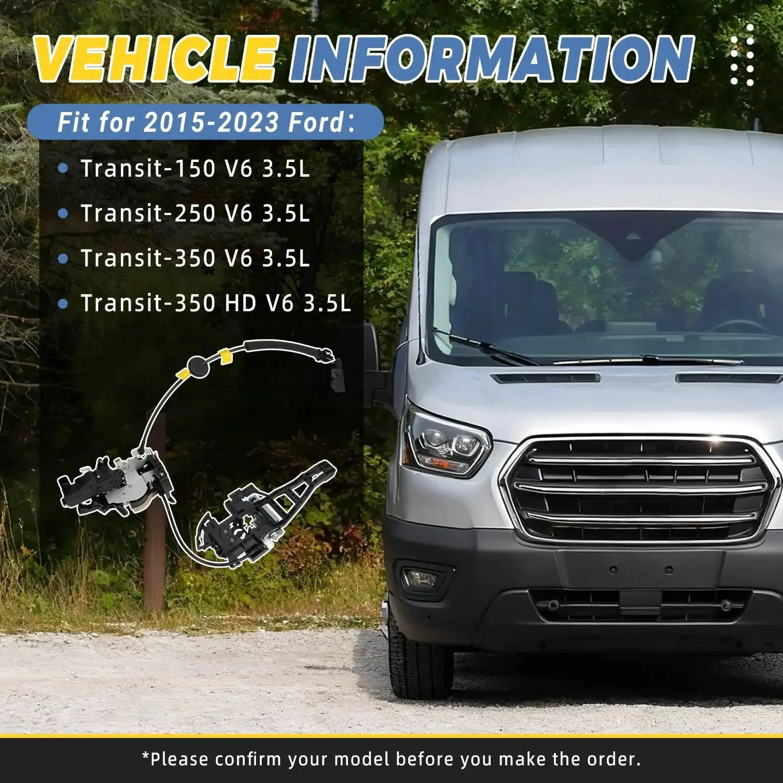 Ford Transit Front Left Door Lock Latch Actuator Cable Replacement No Fuss Easy Install Fits 2015 Through 2023 Transit 150 250 350 350 HD With V6 3.5L Engine Driver Side Lock Latch Compatible With CK4Z61219A65C CK4Z61219A65E DLA2058 - Image 4