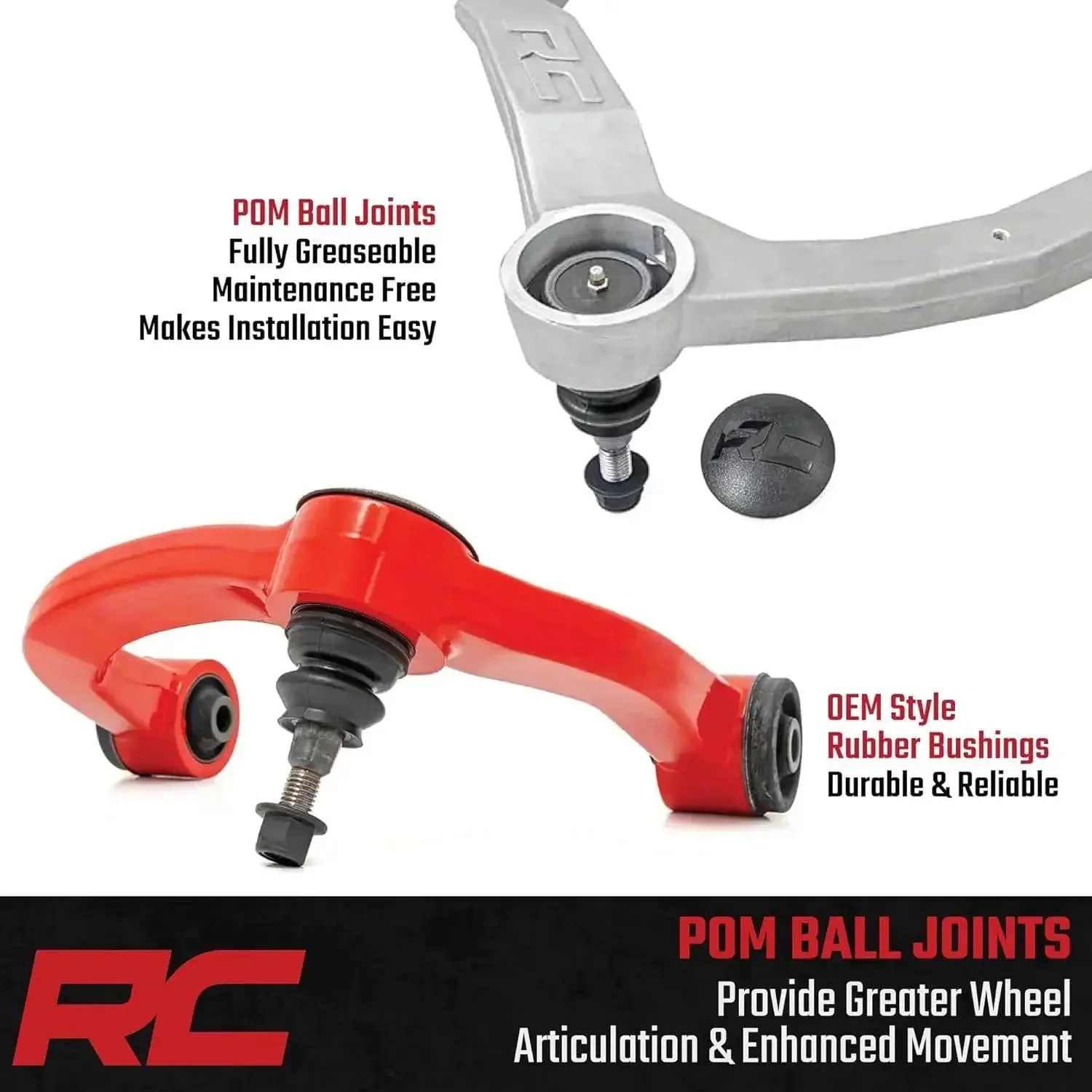 Forged Upper Control Arms For 07 18 Chevy And GMC Trucks And SUVs Aluminum Forged Strength POM Ball Joints For More Motion And Easier Install Corrects Ball Joint Angle For Lifted Rigs Clevite Rubber Bushings Fully Greaseable - Image 5