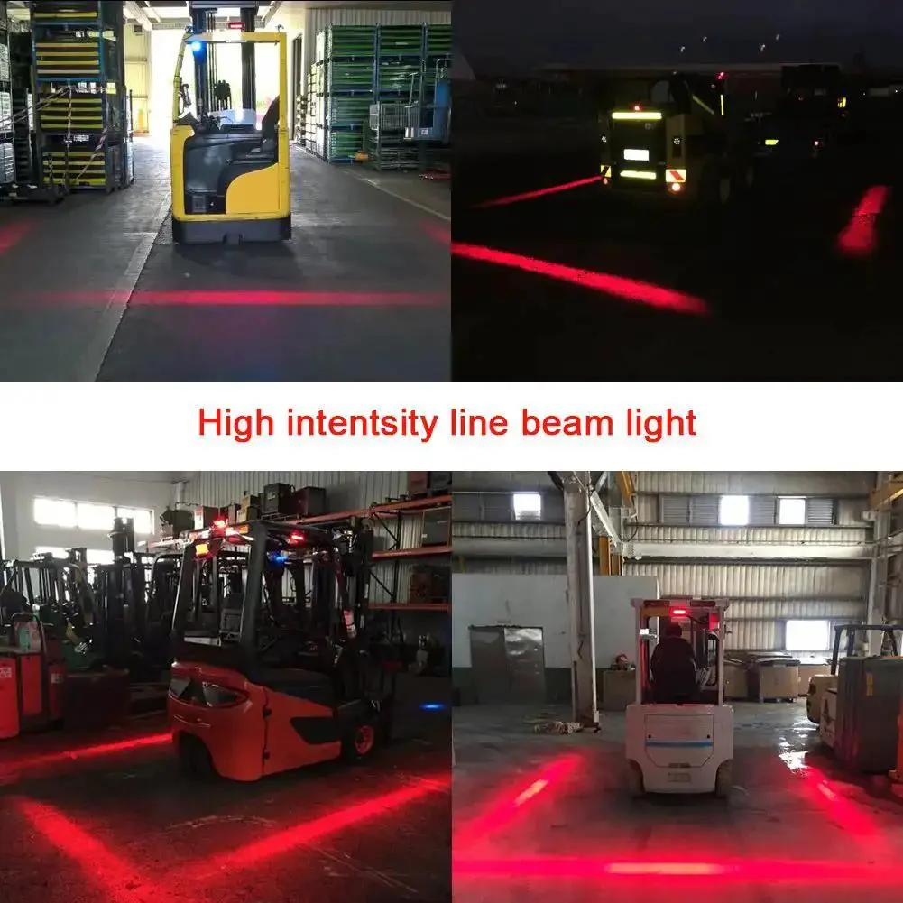 Forklift Safety Light Led Red Zone Pedestrian Warning For Warehouse Use 12V To 60V DC Trucks And Vehicles Workhorse Indicator Spotlight For Safe Loading And Clear Pedestrian Distance - Image 3