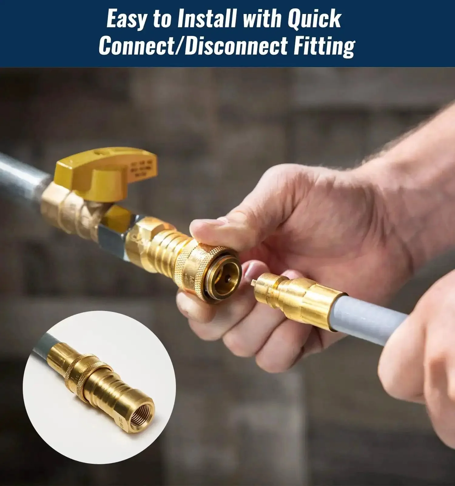 Forty Feet One Half Inch ID Natural Gas Grill Hose With Quick Connect Fittings Low Pressure Gas Line For Grills Pizza Ovens Heaters And More Durable Natural Rubber Outer Layer With Flexible Stainless Steel Inner Core - Image 4