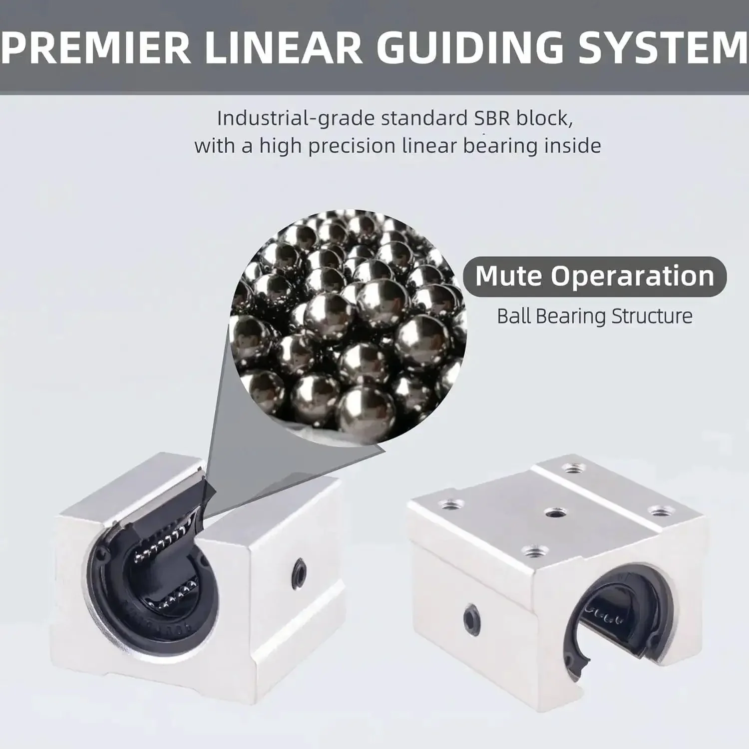 Four 1500mm SBR20 Linear Rails Kit With Eight SBR20UU Blocks For CNC Machines And 3D Printers Built Tough With Fully Supported Ball Bearing Guide Rails Includes Dowels And Hardware - Image 4