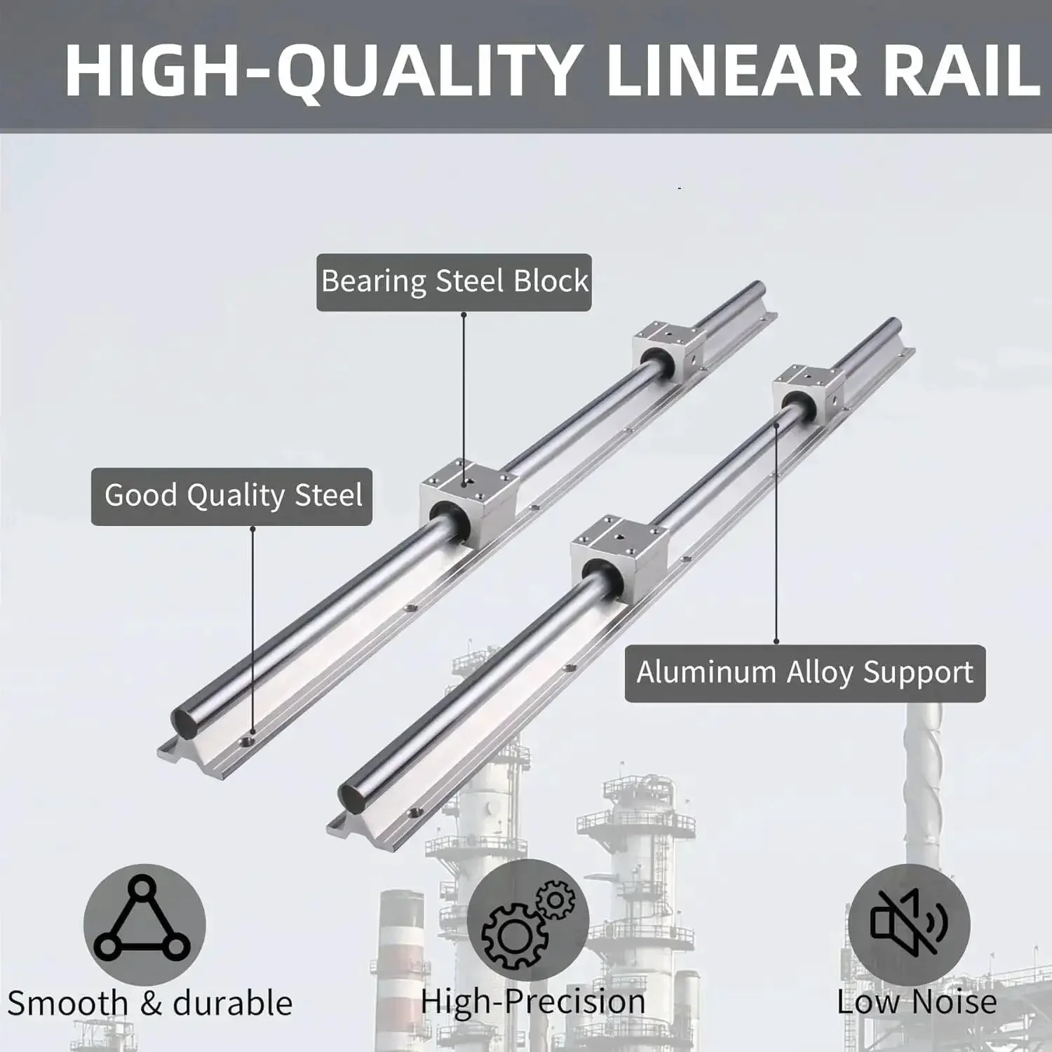 Four 1500mm SBR20 Linear Rails Kit With Eight SBR20UU Blocks For CNC Machines And 3D Printers Built Tough With Fully Supported Ball Bearing Guide Rails Includes Dowels And Hardware - Image 6