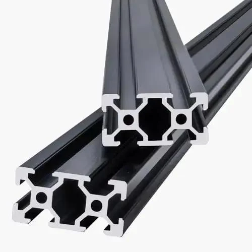 Four 39.4 Inch T Slot 2040 Aluminum Extrusion Profiles With Anodized Linear Rails European Standard Heavy Duty DIY Kit For 3D Printers CNC Machines And Laser Engraving Black - Image 3