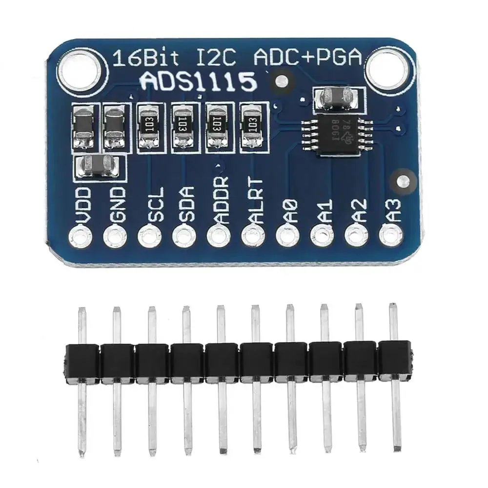 Four Channel 16 Bit I2C ADC Module With Programmable Gain Amplifier For Microcontrollers High Precision Analog Front End ADS1115 Compatible 2V To 5.5V Supply Up To 860 Samples Per Second