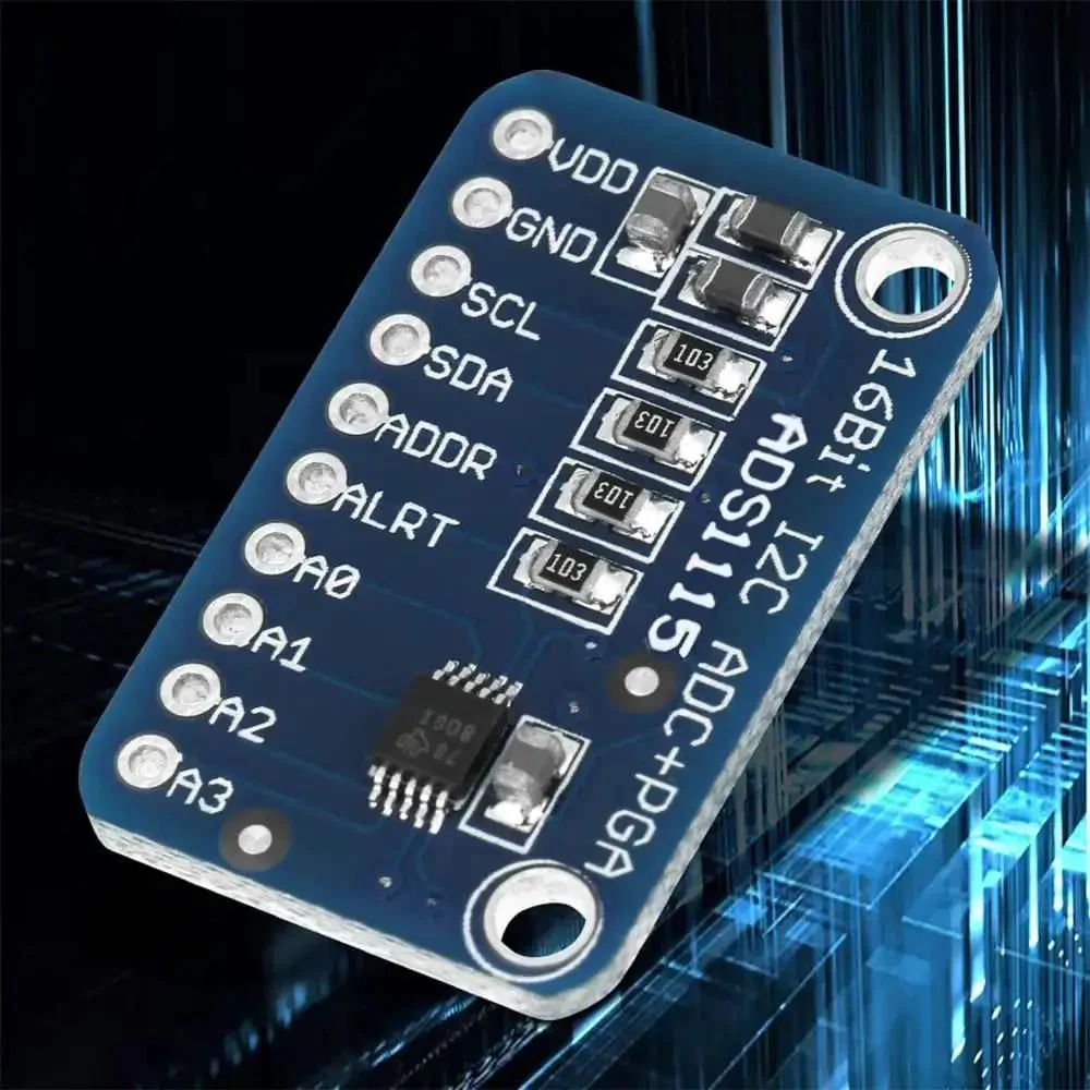 Four Channel 16 Bit I2C ADC Module With Programmable Gain Amplifier For Microcontrollers High Precision Analog Front End ADS1115 Compatible 2V To 5.5V Supply Up To 860 Samples Per Second - Image 4