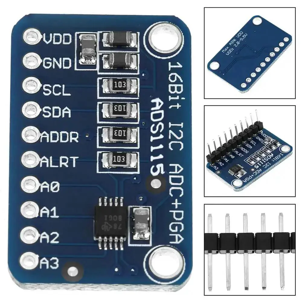 Four Channel 16 Bit I2C ADC Module With Programmable Gain Amplifier For Microcontrollers High Precision Analog Front End ADS1115 Compatible 2V To 5.5V Supply Up To 860 Samples Per Second - Image 6