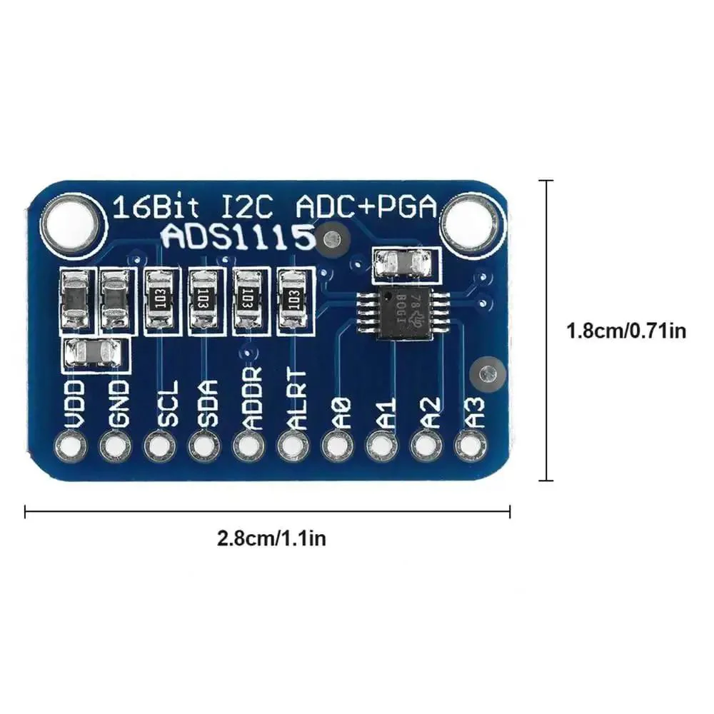 Four Channel 16 Bit I2C ADC Module With Programmable Gain Amplifier For Microcontrollers High Precision Analog Front End ADS1115 Compatible 2V To 5.5V Supply Up To 860 Samples Per Second - Image 7