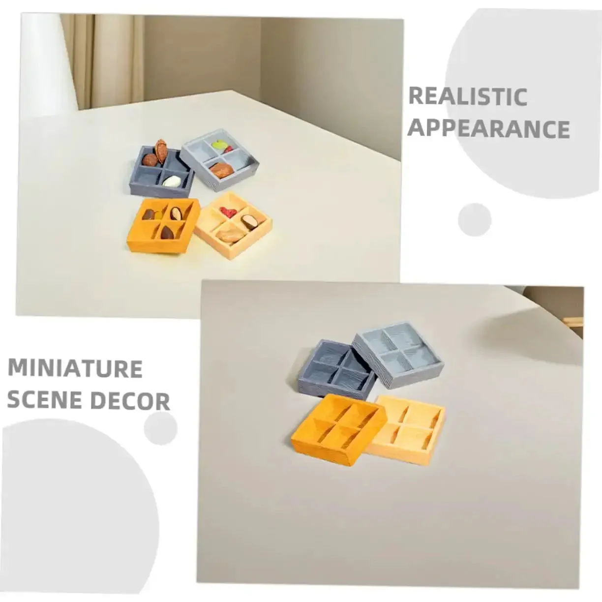 Four Grid Miniature Resin Storage Box Set For Dollhouses And Fairy Gardens Realistic Candy And Nut Display Ornaments Tiny Micro Landscape Accessories For Creative Scenes Perfect Tiny Decor For Your Cute Cool Mini World - Image 8