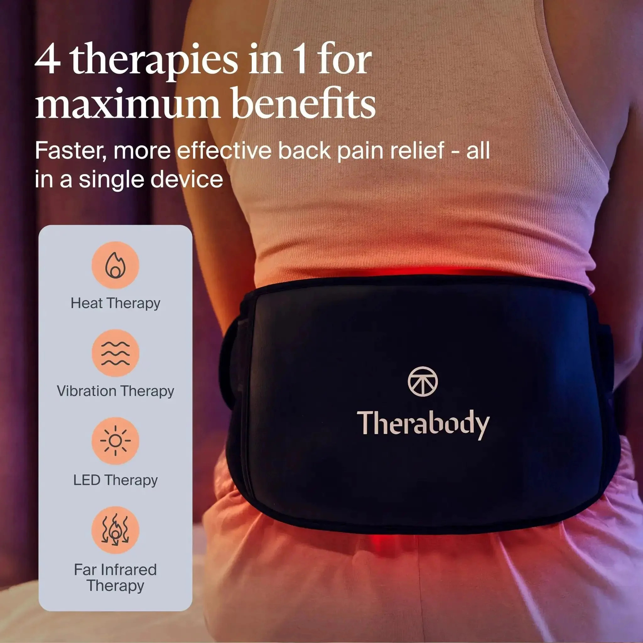 Four In One Back Wrap With Heat, Far Infrared, Vibration, And LED Therapy For Epic Lower Back Pain Relief At Home, Deep Muscle Relaxation, And Customizable Comfort Fit - Image 9