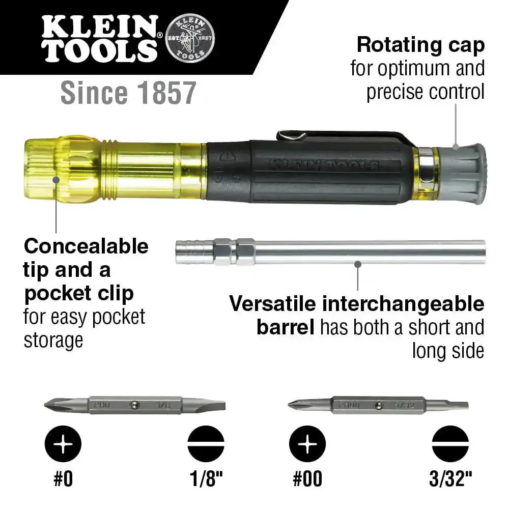 Four In One Electronics Pocket Screwdriver Set With Phillips And Slotted Bits For DIY Tech Repairs Concealable Tip Pocket Clip Spin Cap EDC Everyday Carry Tool For On The Go Fixes - Image 13