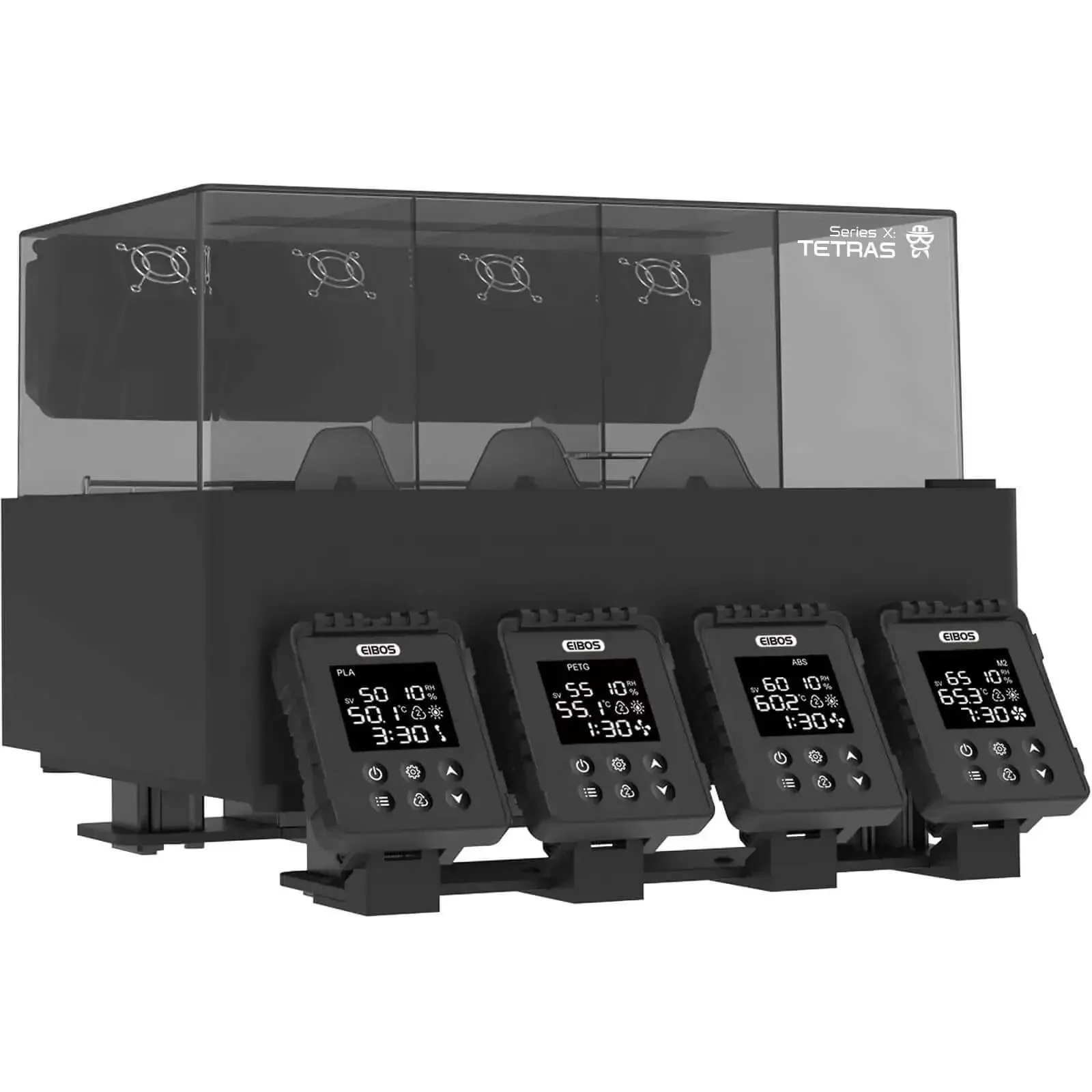Four Independent Filament Drying Chambers For Bambu Lab AMS With Individual Heaters Fans And Sensors Active Drying And No Fuss Fully Automatic Sealing Second Stage Drying For PLA PETG Nylon And More Pro Grade Multi Lane Filament Drying