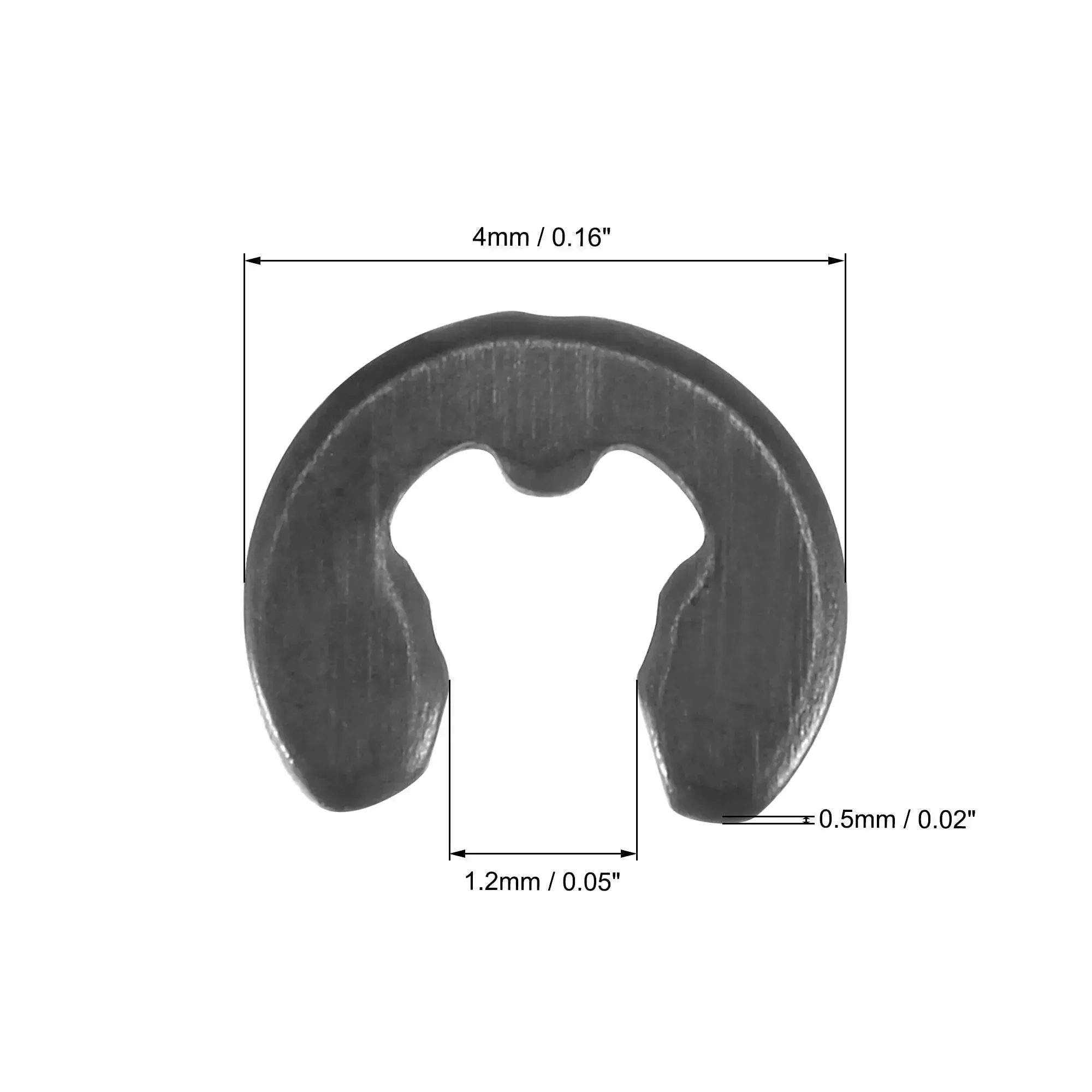Four Millimeter External Retaining Clip E Clip Snap Ring Carbon Steel Black Oxide Finish 30 Pcs For Shafts And Mechanical Assemblies Heavy Duty, Corrosion Resistant And Easy To Install - Image 3