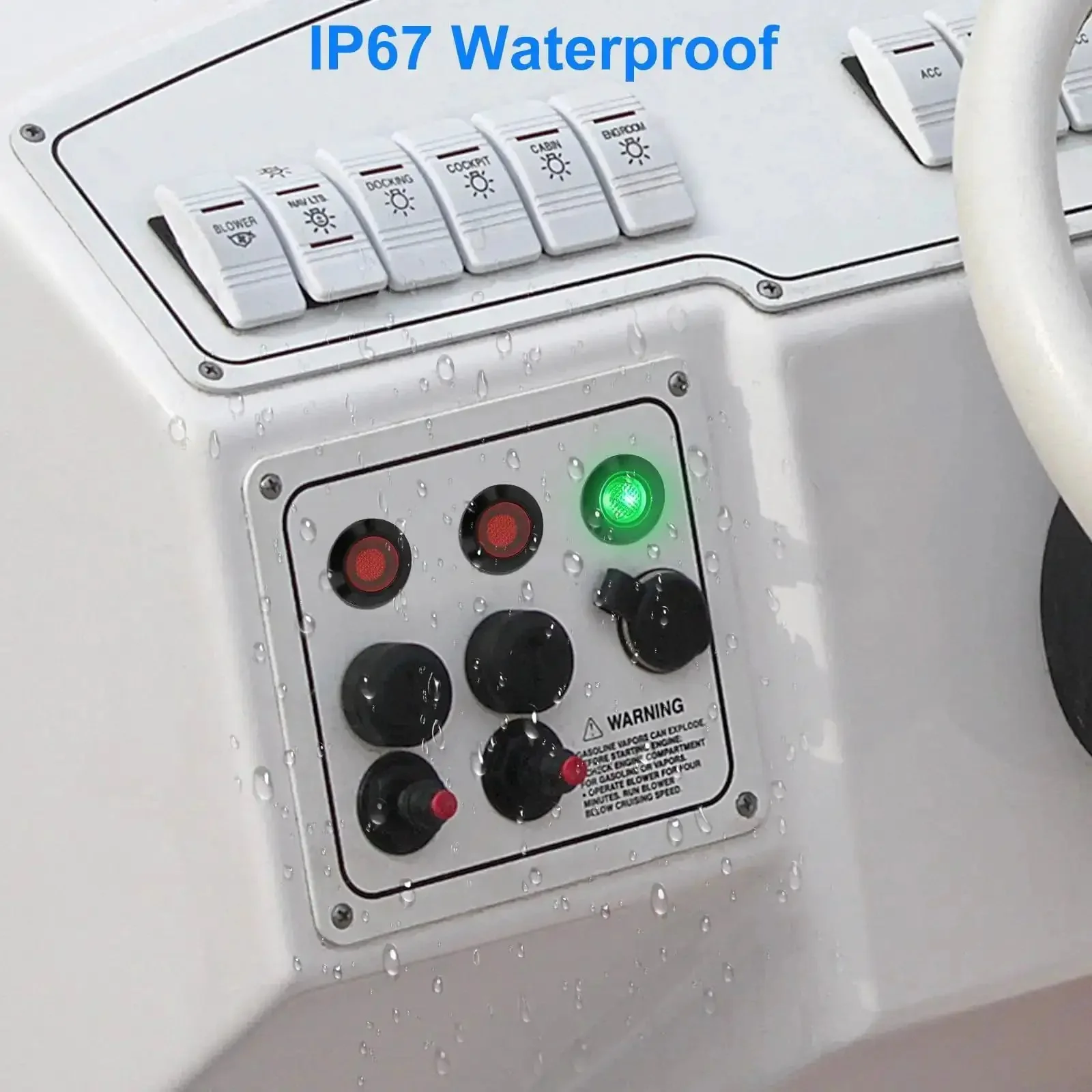 Four Pack 12mm LED Indicator Lights IP67 Waterproof Signal Lamps With 18AWG Leads Universal 5V To 125V Fit For Pilot Dash Heads Green And Red Non Flashing Panel Mount 20cm Wires - Image 4