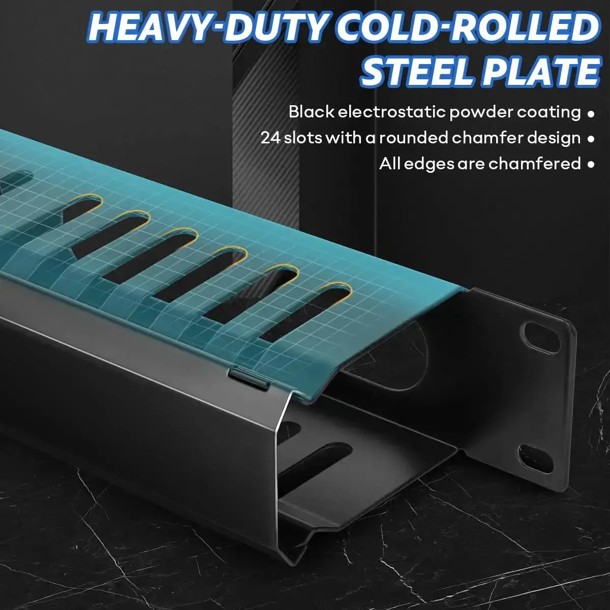 Four Pack 19 Inch 1U Server Rack Cable Management Kit With 24 Slot Horizontal Cable Raceway Gear For Clean Tidy Cables Includes Screws Cage Nuts Duct Channel And Cover For Server Racks And Cabinets - Image 7